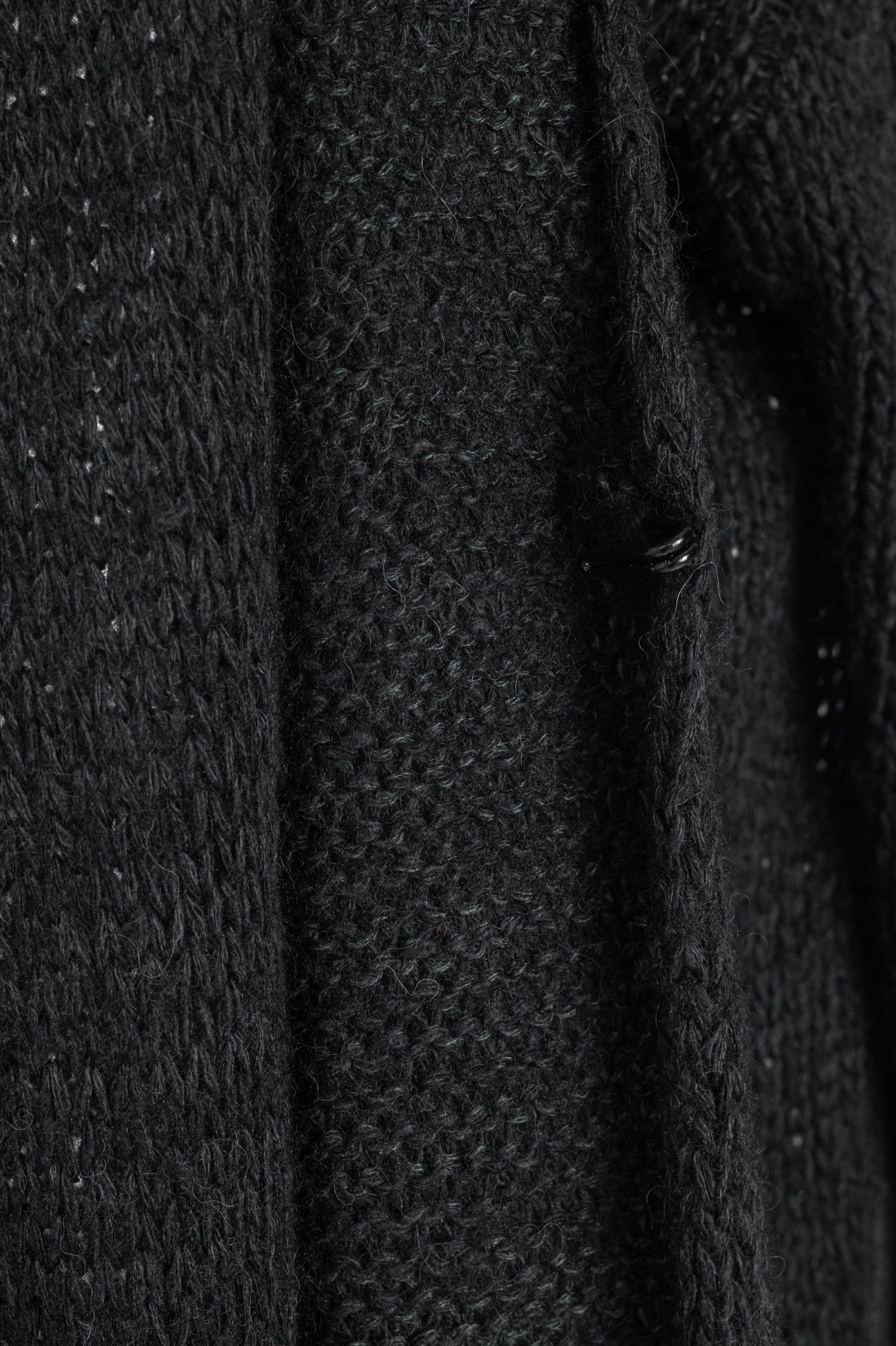 10sei0otto 10sei0otto Black Knit Leather-Trim Cardigan Size US M / EU 48-50 / 2 - 7 Thumbnail