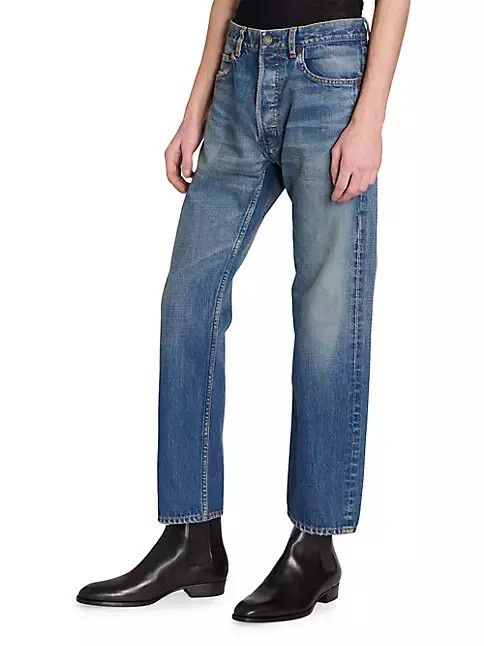 Saint Laurent Paris o1bcso1str1124 Mick In Vintage Jeans in Blue Size US 31 - 4 Thumbnail