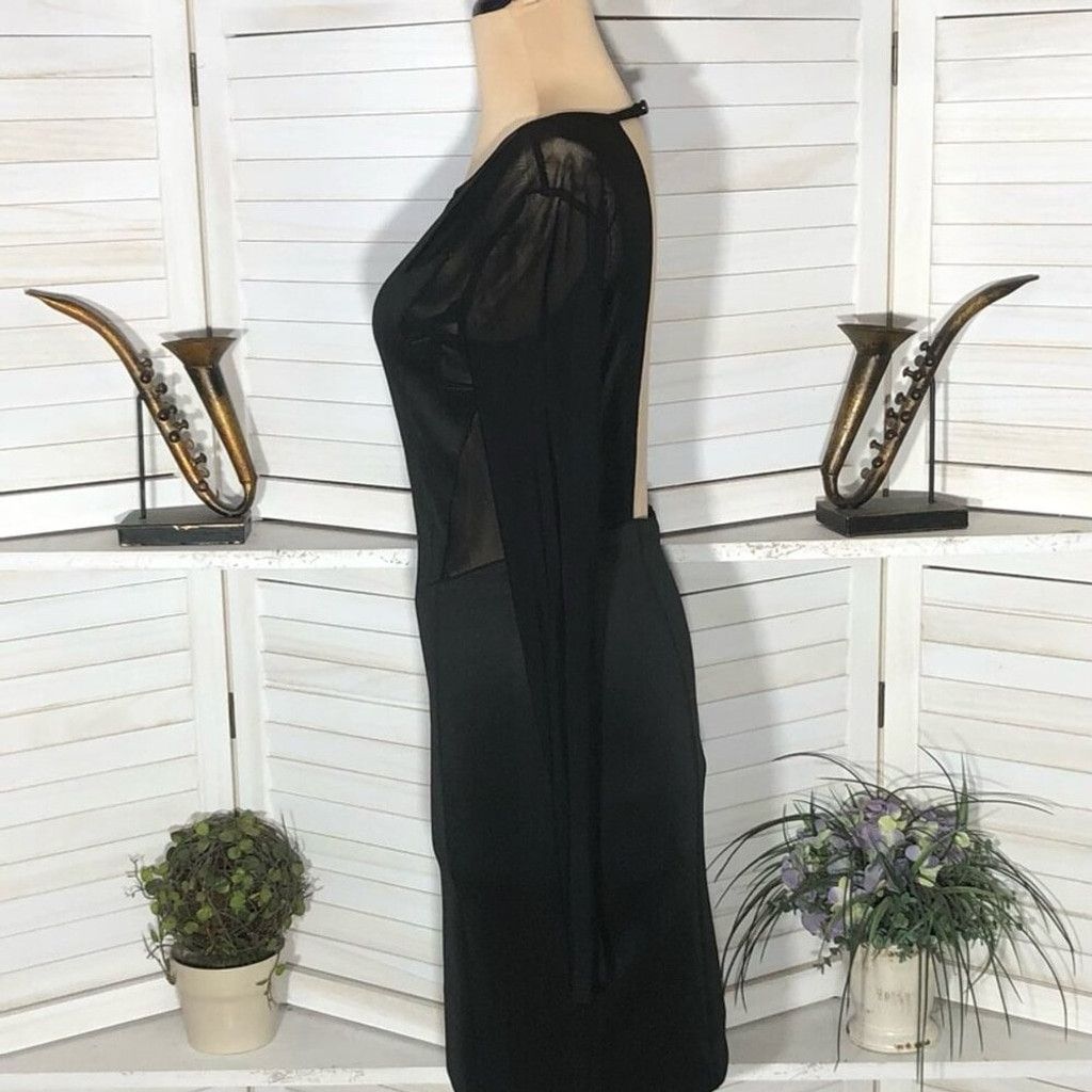 Vintage Mini Dress Backless Bodycon Sheer Mesh Cut Out Black sz M Size L / US 10 / IT 46 - 10 Thumbnail