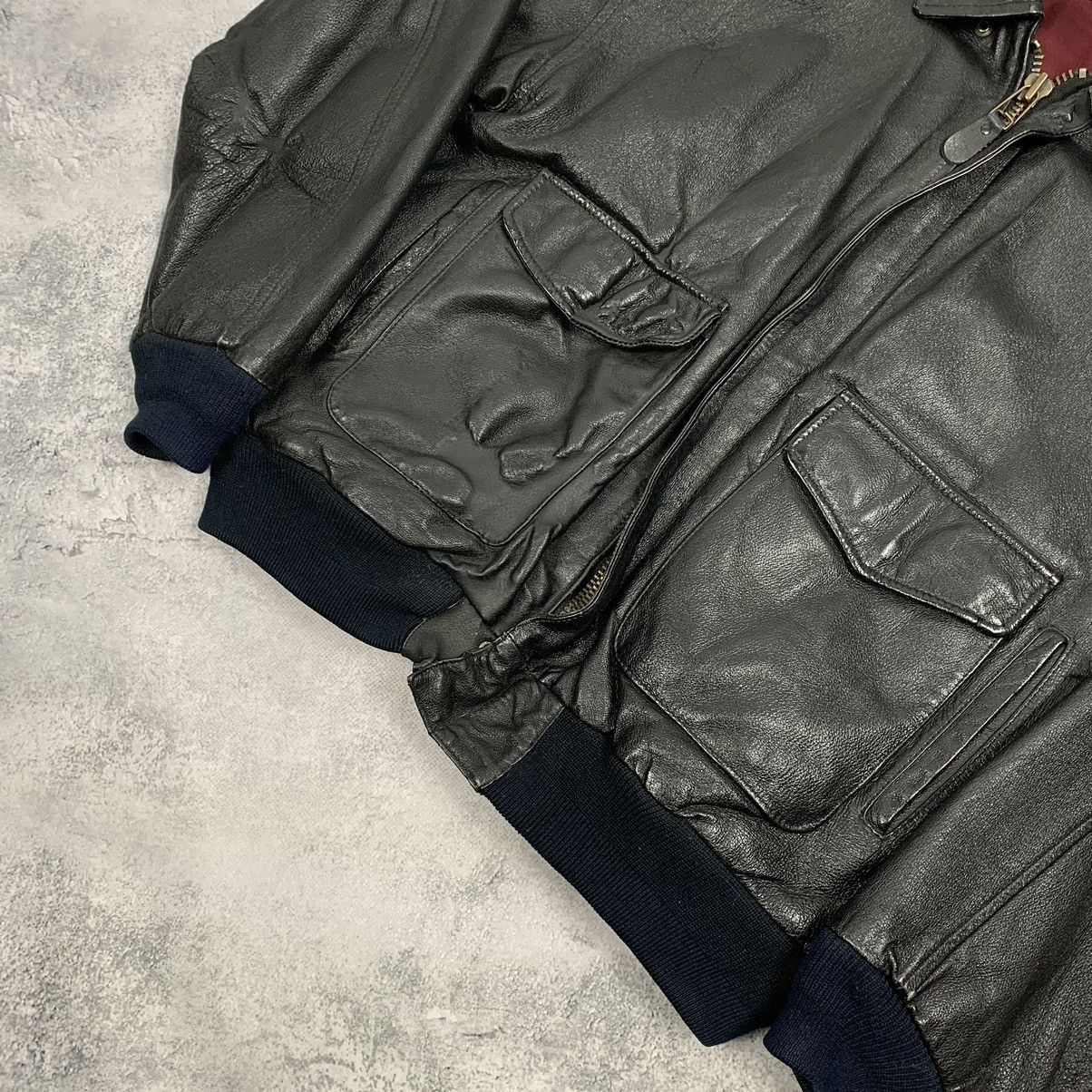 Genuine Leather Black Leather Flight Jacket Authentic Type A-2E Tech Size L Size US L / EU 52-54 / 3 - 3 Thumbnail