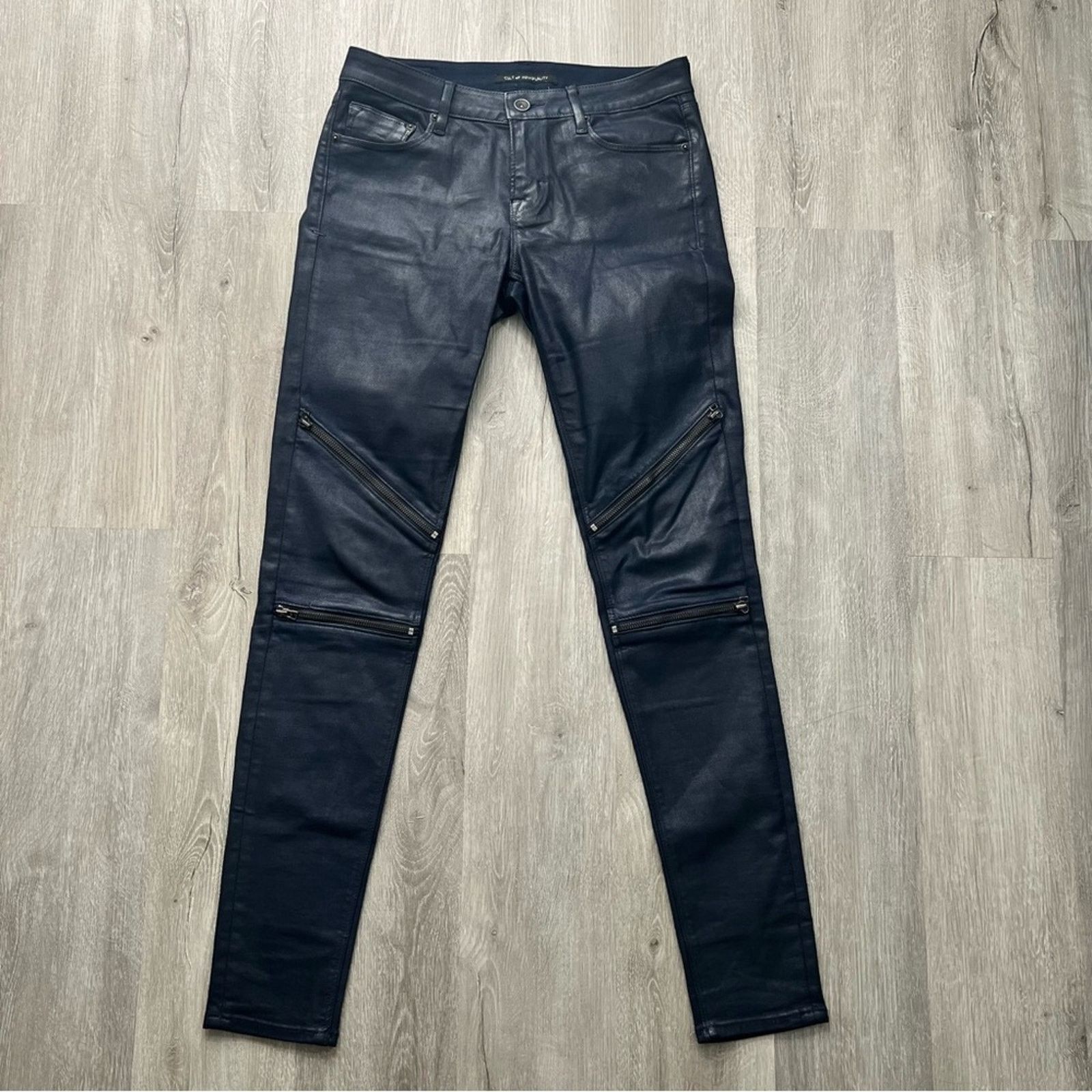 Cult Of Individuality Cult of Individuality Moto Skinny Leather Straight Jeans 27 Size 27" / US 4 / IT 40 - 3 Thumbnail