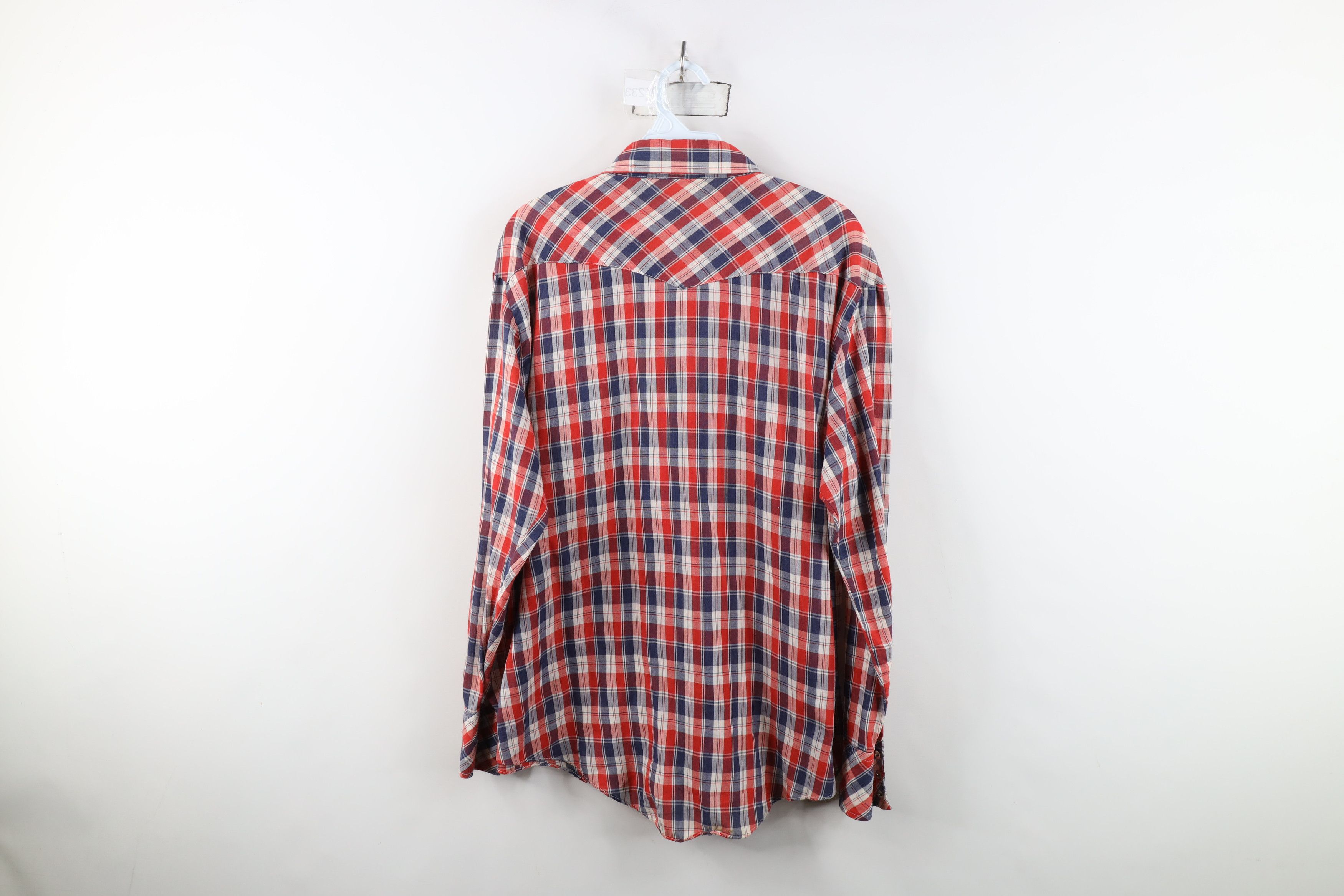 Vintage Vintage 70s Streetwear Western Rodeo Snap Button Shirt Plaid Size US XL / EU 56 / 4 - 11 Thumbnail