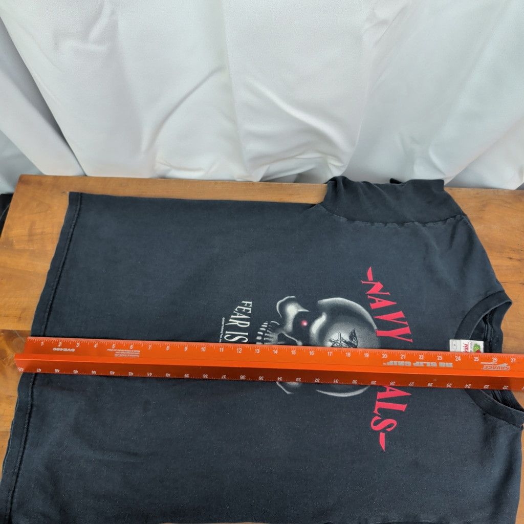 Fruit Of The Loom × Vintage Vintage Navy SEALs Fear is Good Black Skull T-Shirt Medium Size US M / EU 48-50 / 2 - 6 Thumbnail