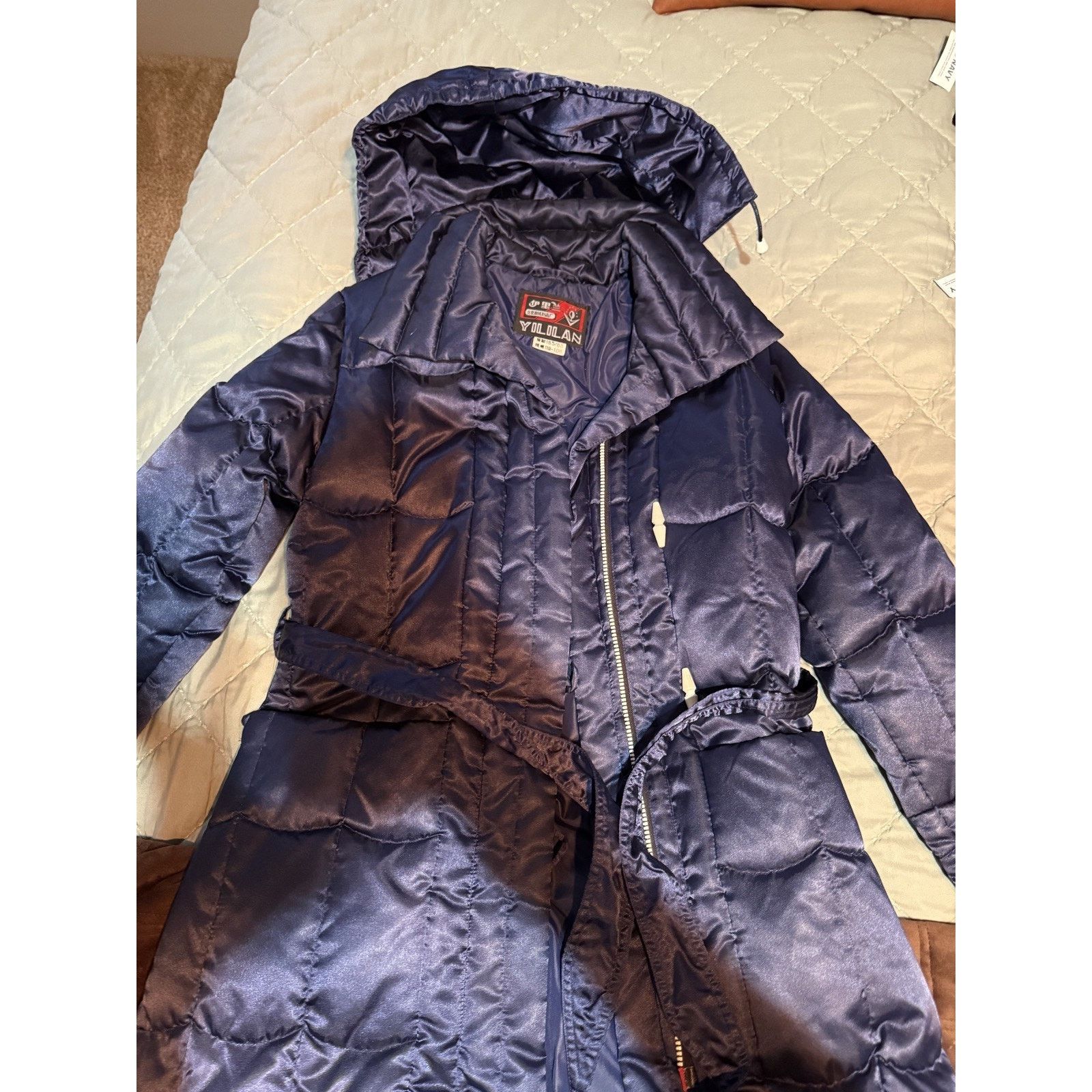 & Other Stories Vtg 90’s Yililan Chinese Womens M/S Puffer Down Navy Parka Size S / US 4 / IT 40 - 12 Thumbnail