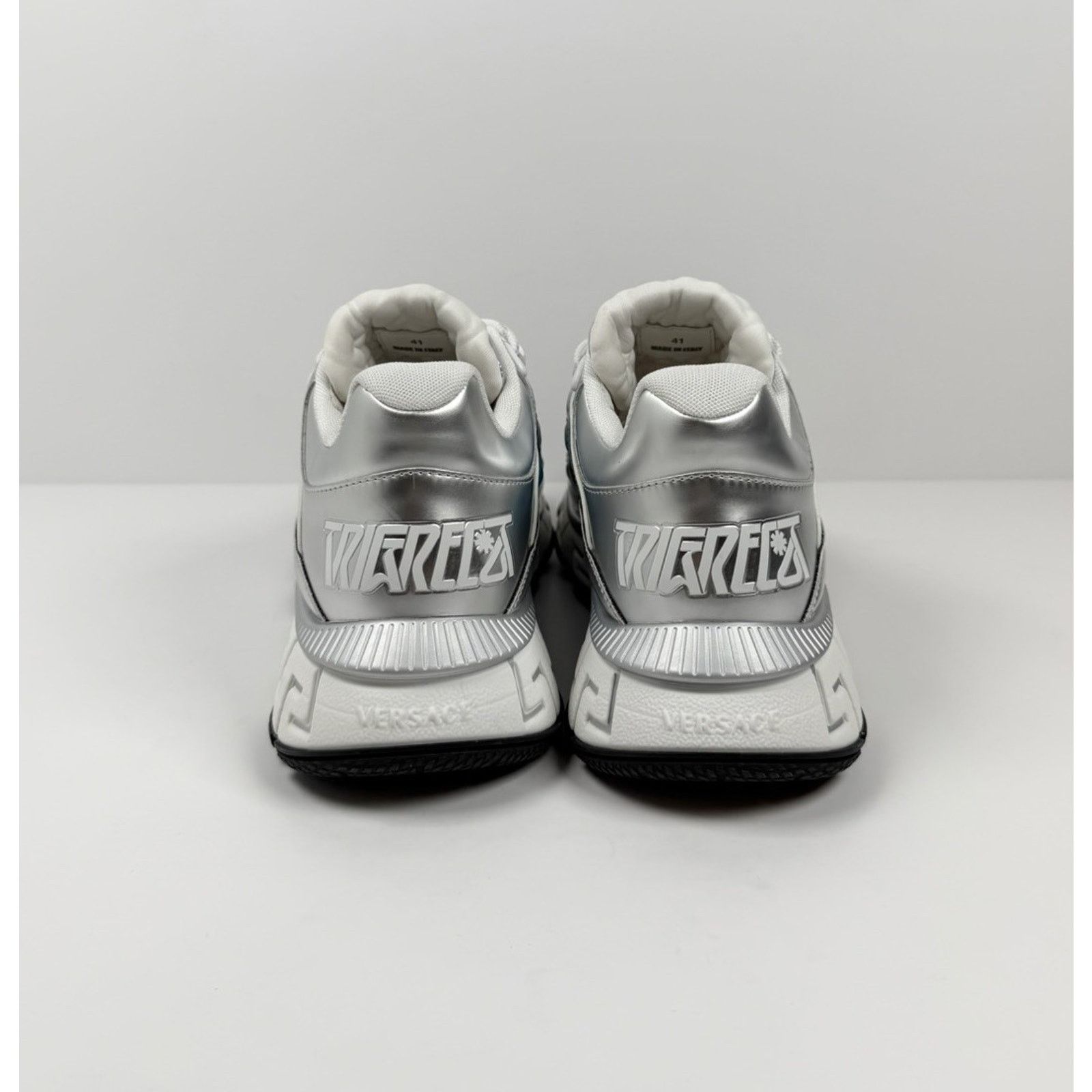 Versace Size 40EU/7US - Versace Trigreca Silver Blue Sneakers NEW! Size US 7 / EU 40 - 5 Thumbnail