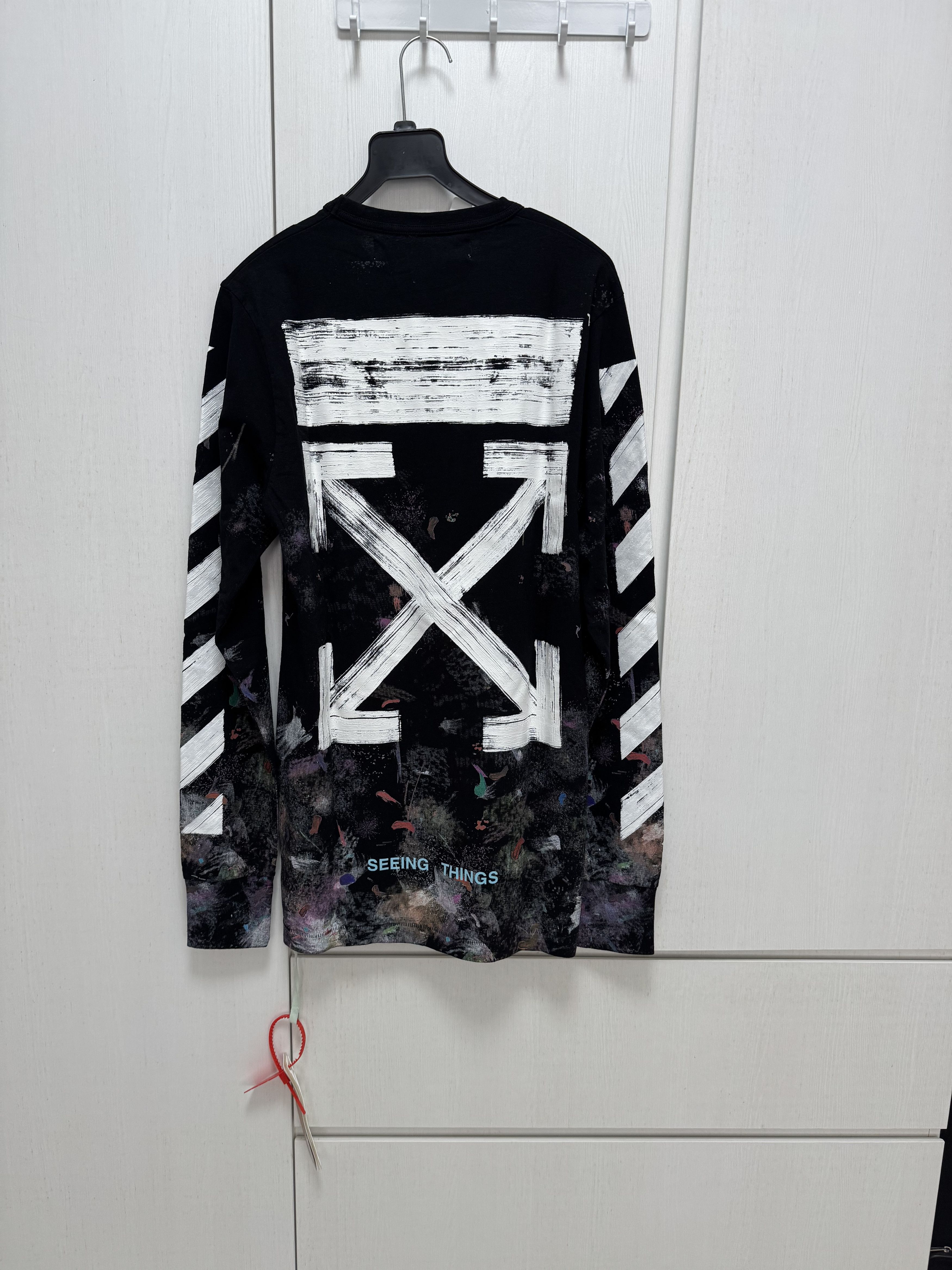 Off-White Off-White Virgil Abloh Galaxy Brush Longsleeve T-Shirt Size US M / EU 48-50 / 2 - 2 Thumbnail