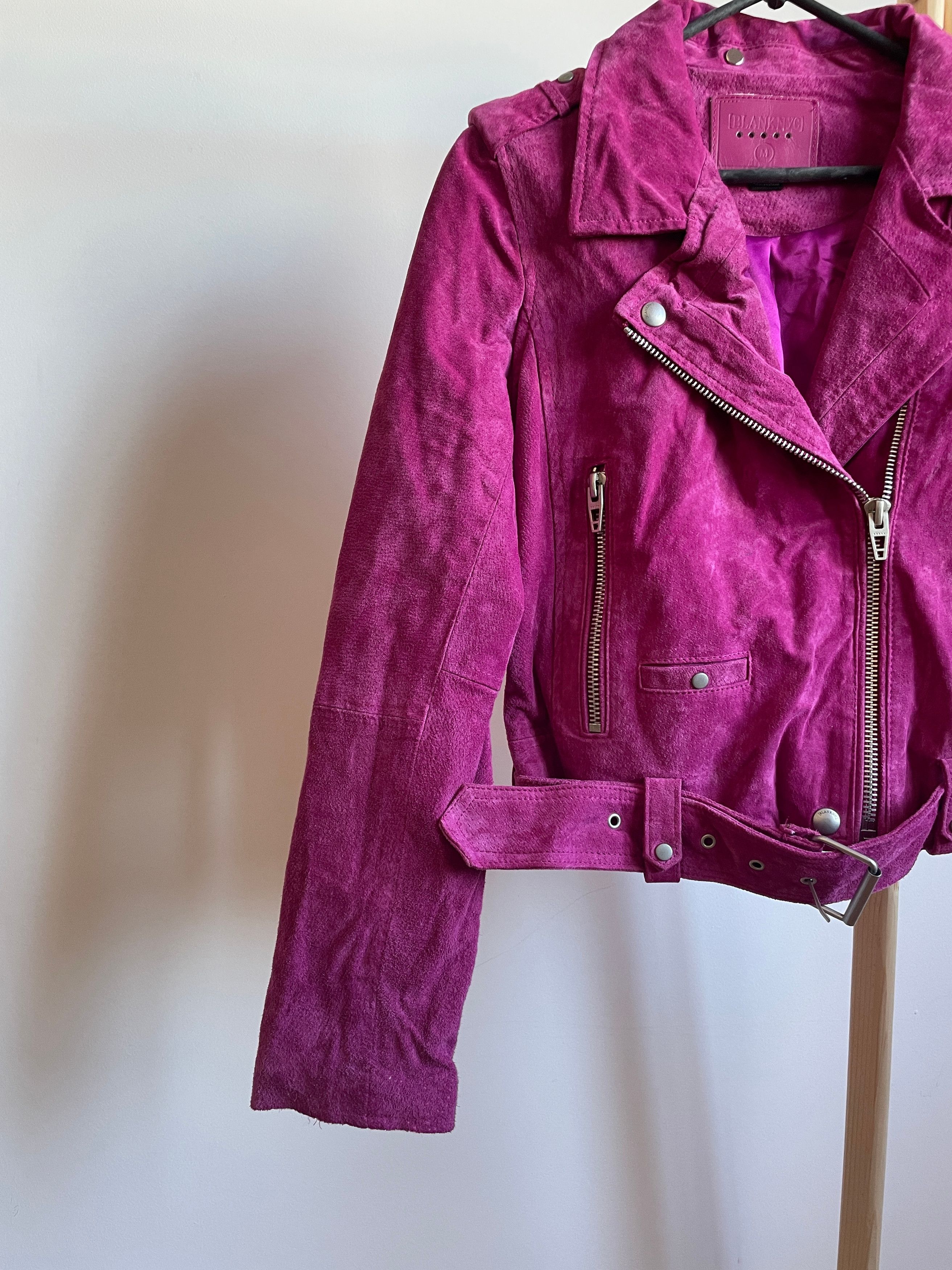 BLANKNYC Blank NYC Womens Crimson Suede Leather Biker Jacket Size M Size M / US 6-8 / IT 42-44 - 6 Thumbnail