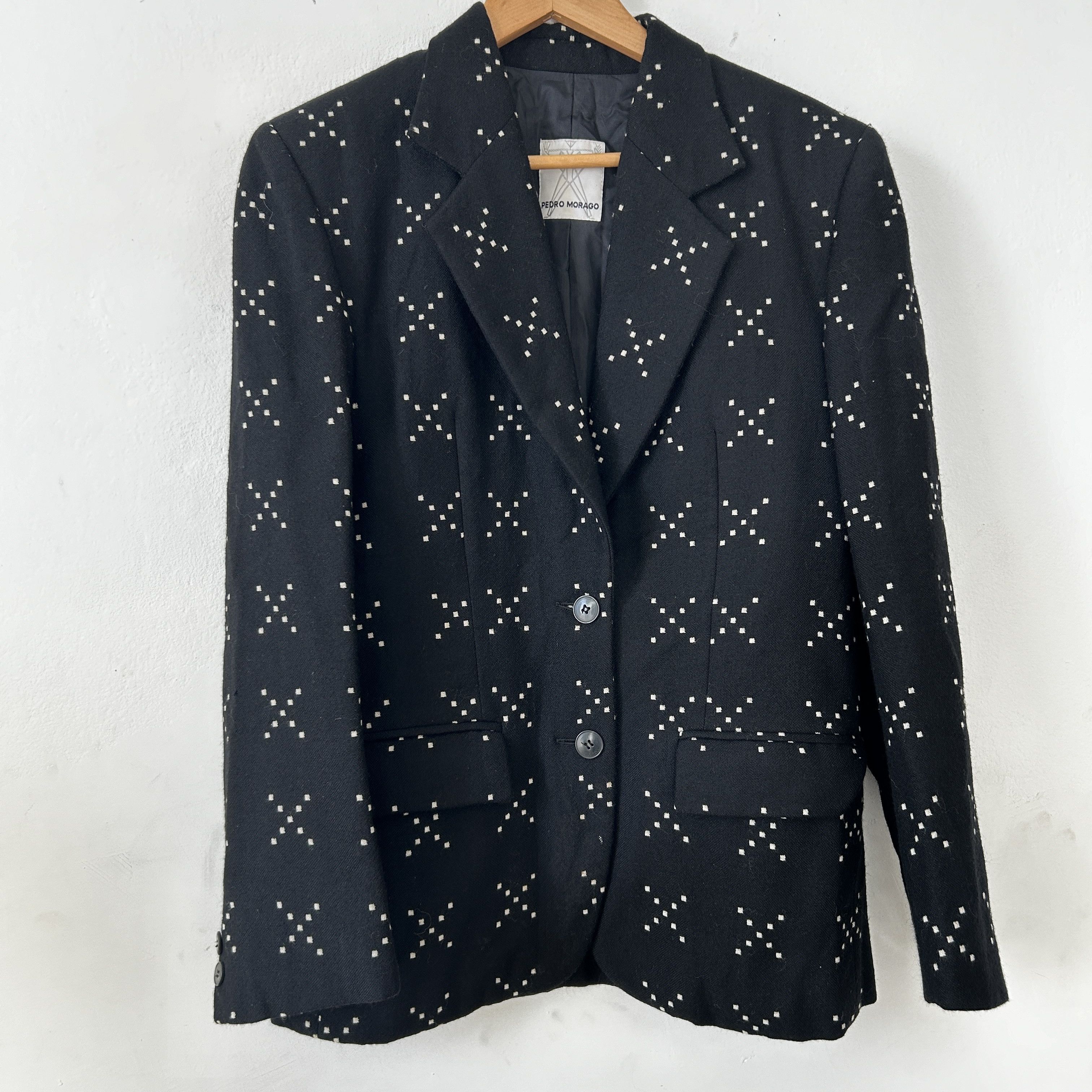Vintage Wool Blazer, 90s Padded Shoulder Jacket