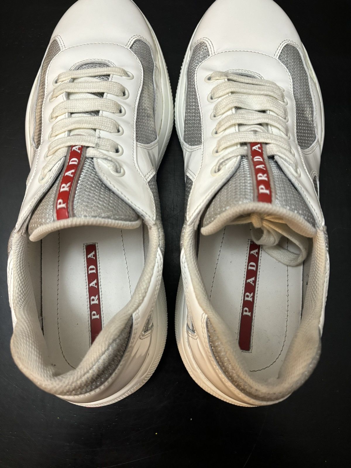 Prada Prada America’s Cup Patent Leather Sneakers White Grey Size US 10 / EU 43 - 7 Thumbnail