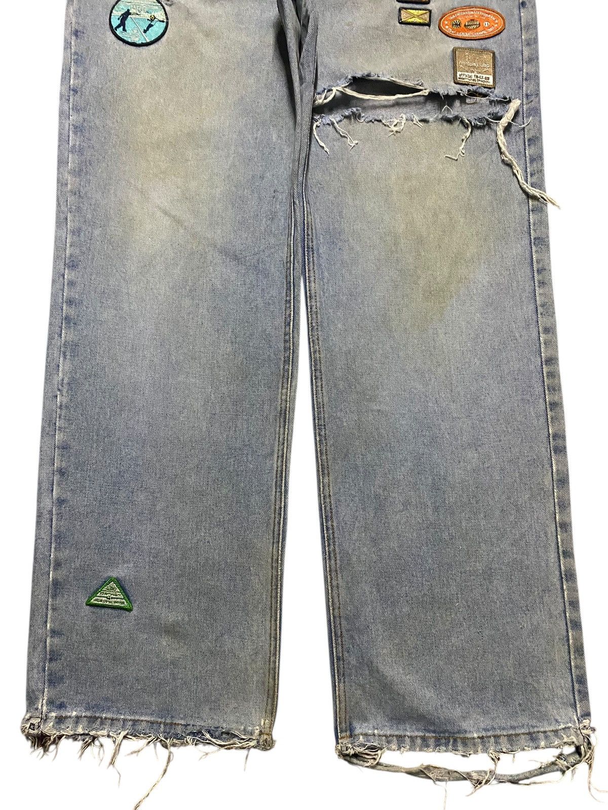 Rocawear Vintage LRG Light Wash Patches Ripped Baggy Jeans Size US 34 / EU 50 - 5 Thumbnail