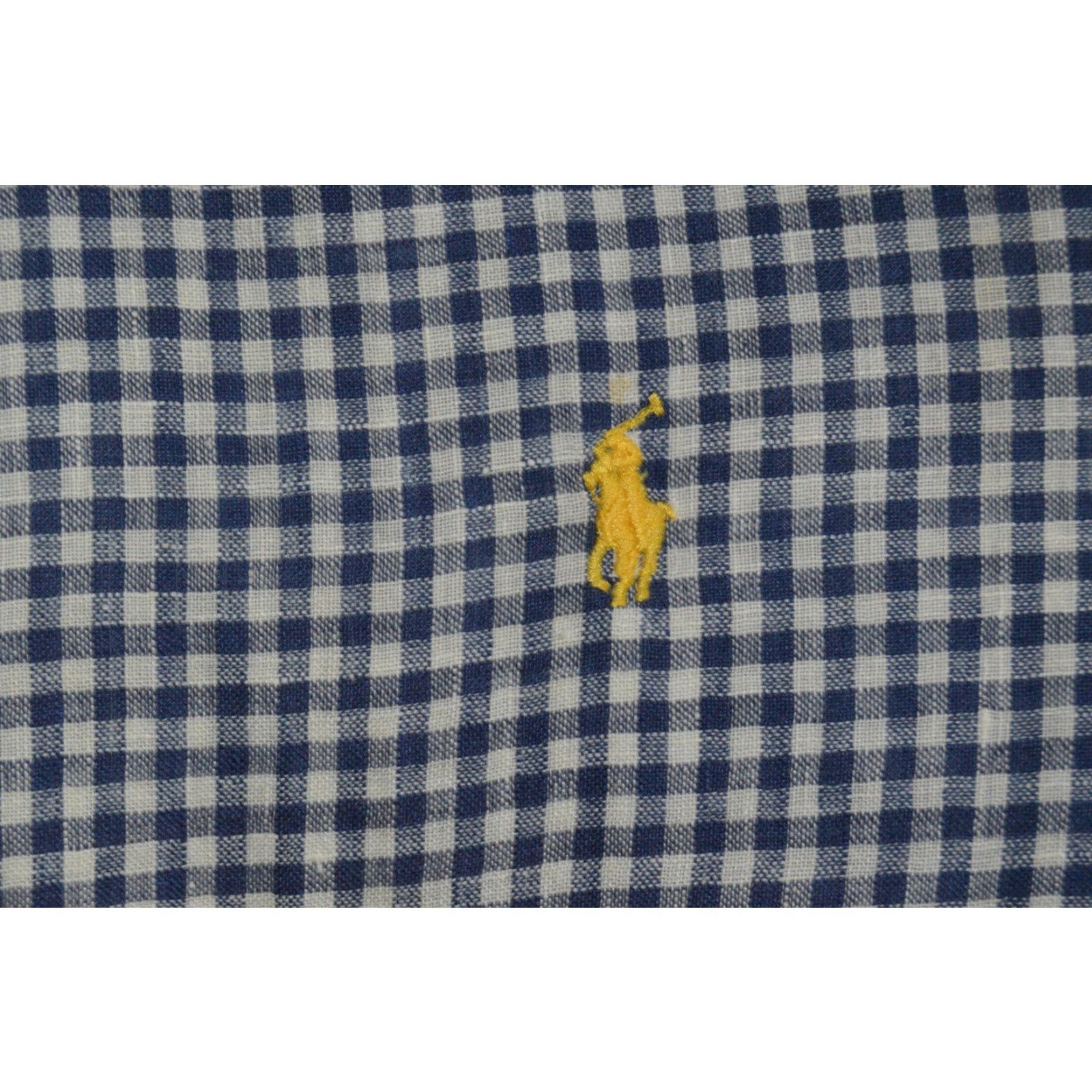 Polo Ralph Lauren VINTAGE Polo Ralph Lauren Mens S/S Linen Shirt SZ Medium Classic Fit Blue Check Shirt Size US M / EU 48-50 / 2 - 5 Thumbnail