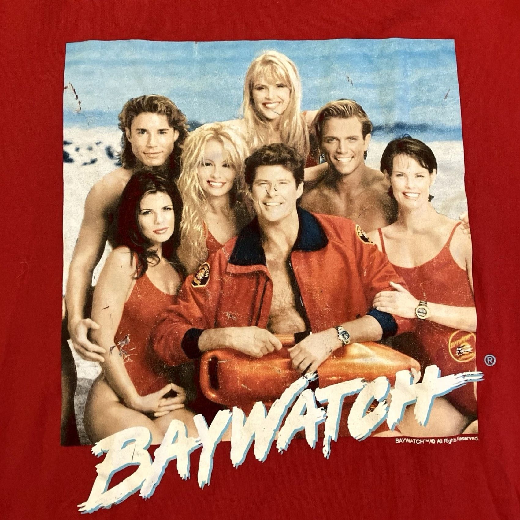 Old Navy VINTAGE Old Navy BAYWATCH Pam Anderson Red Short Sleeve T Shirt XL Men Regular Knit Cotton Blend Crew Neck Graphic Print Size US XL / EU 56 / 4 - 2 Thumbnail