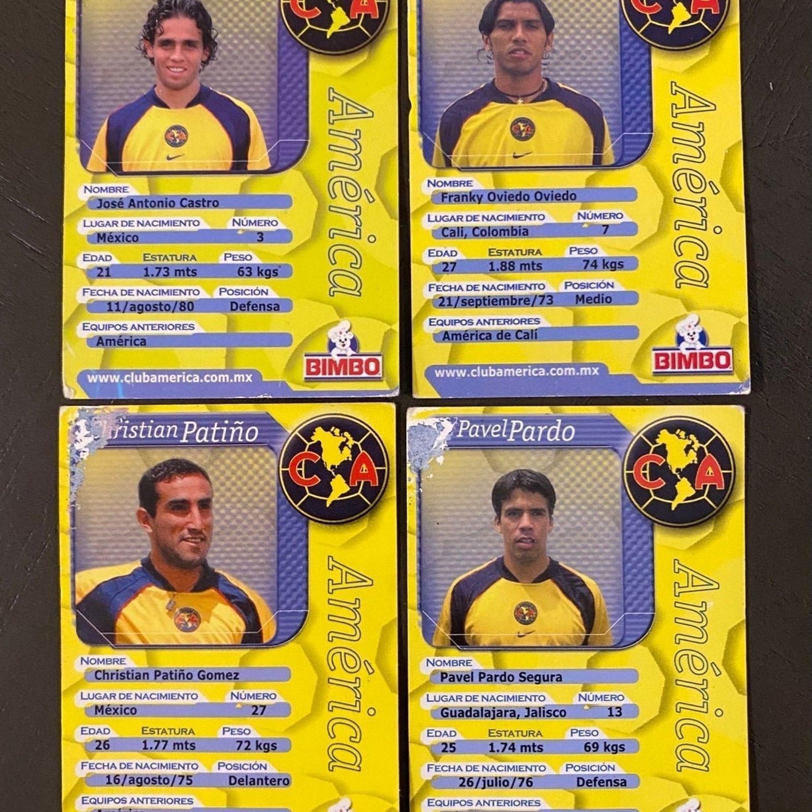 Other BIMBO CARDS "FC AMERICA" (LIGA MX 2001) Ultra RARE Size ONE SIZE - 2 Thumbnail