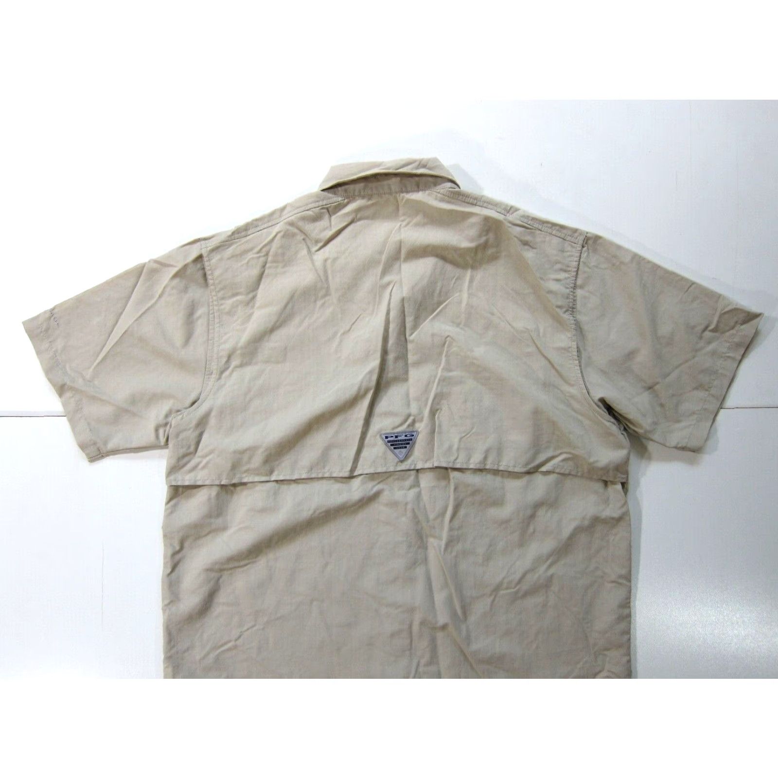 Vintage Columbia Lightweight Nylon Beige Pocket Vented Button Down Short Sleeve Shirt Men L Size US L / EU 52-54 / 3 - 7 Thumbnail