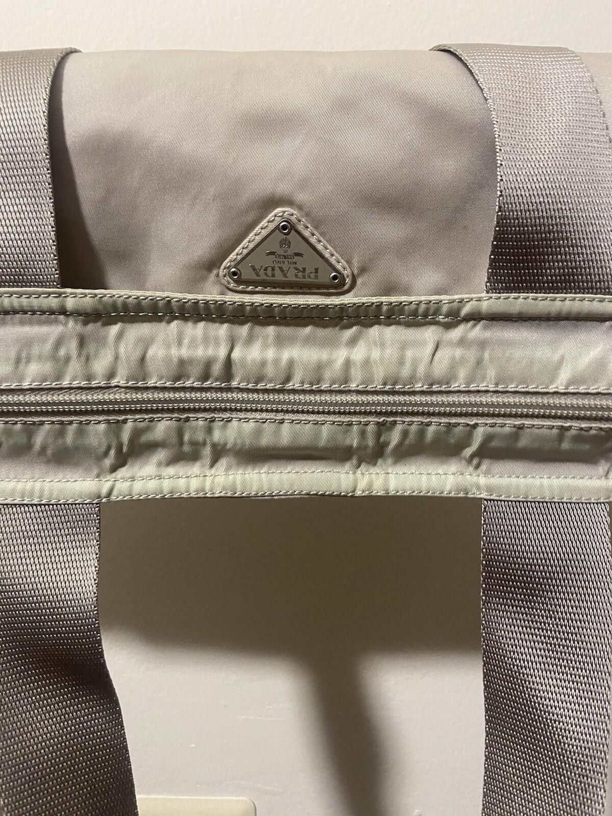 Prada Prada faded gray “mint” slim nylon tote bag, fair condition Size ONE SIZE - 4 Thumbnail