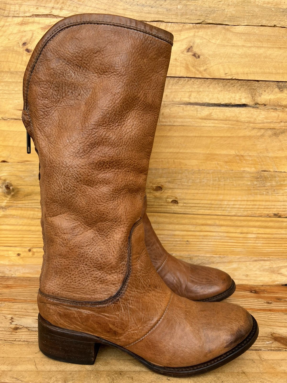 FREEBIRD Freebird Women's Tall Brown Leather Western Knee High Size US 7 / IT 37 - 6 Thumbnail