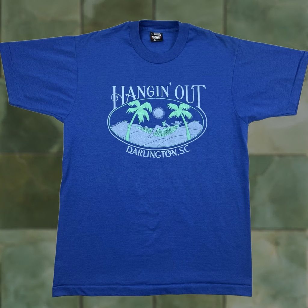 Vintage VINTAGE Darlington South Carolina T Shirt Adult Large 80s Blue Mens Size US L / EU 52-54 / 3 - 1 Thumbnail