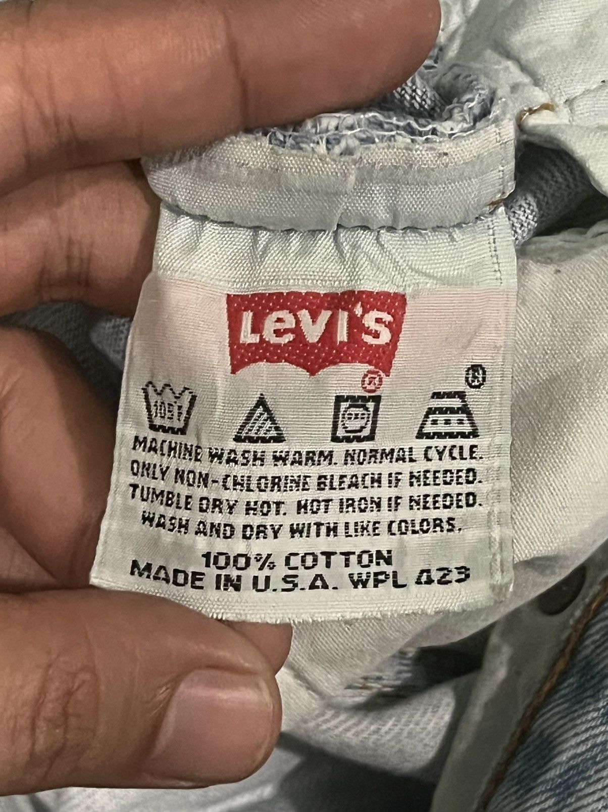 Levi's × Levi's Vintage Clothing Vintage 90s Levi’s 501 Light Blue Washed Button Fly Jeans Size US 33 - 20 Thumbnail