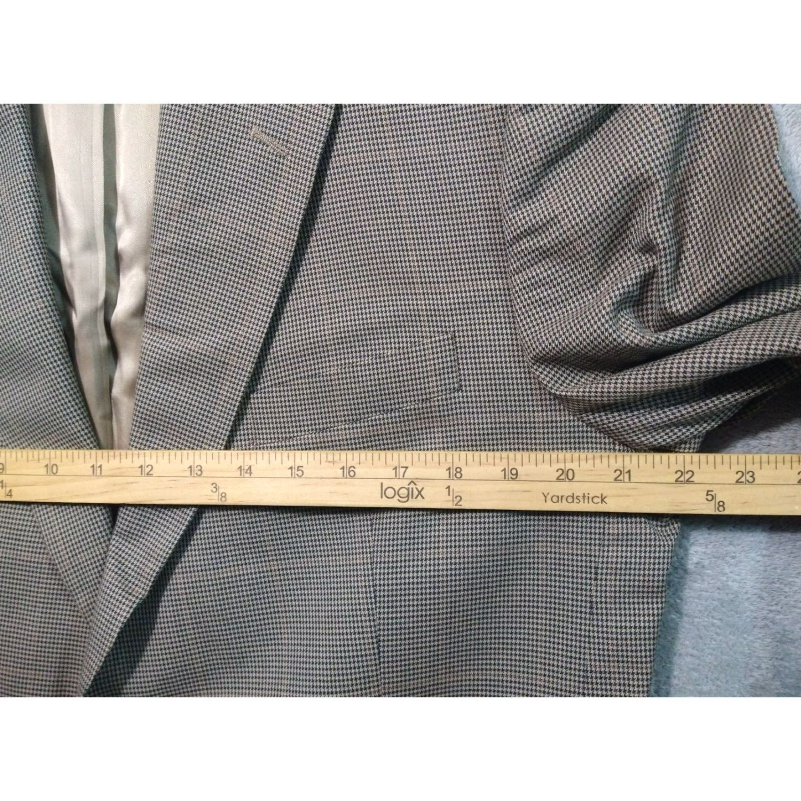 Brooks Brothers Brooks Brothers Blazer Mens 44R Brown Houndstooth Plaid 2 Button Wool Tweed Notch Lapel Single-Breasted Size 44R - 4 Thumbnail
