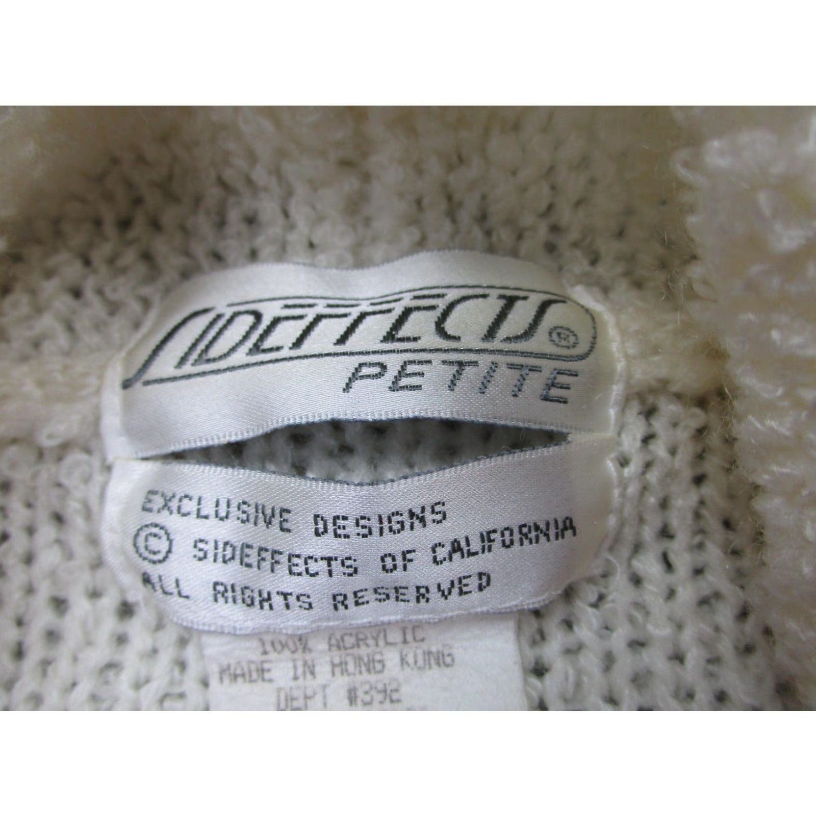 Vintage VINTAGE Sideffects Cardigan Sweater Womens Petite P XS White Knit Open Pockets Size S / US 4 / IT 40 - 7 Thumbnail