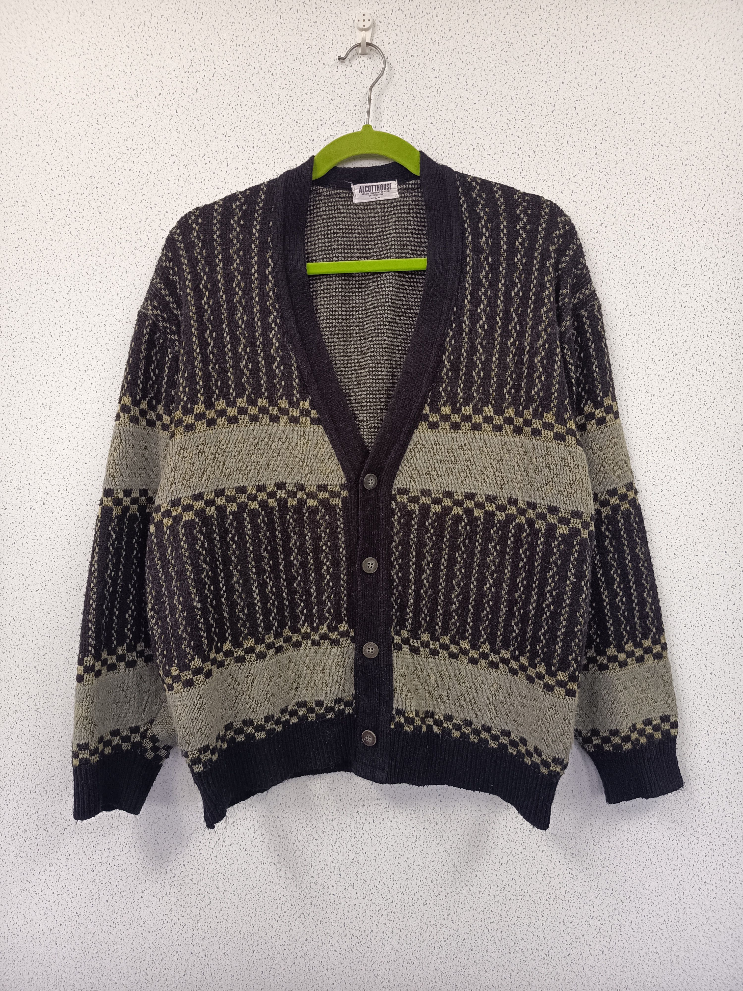 Vintage AlcottHouse Vintage Knit Cardigan – Patterned Retro Style Size US L / EU 52-54 / 3 - 1 Thumbnail