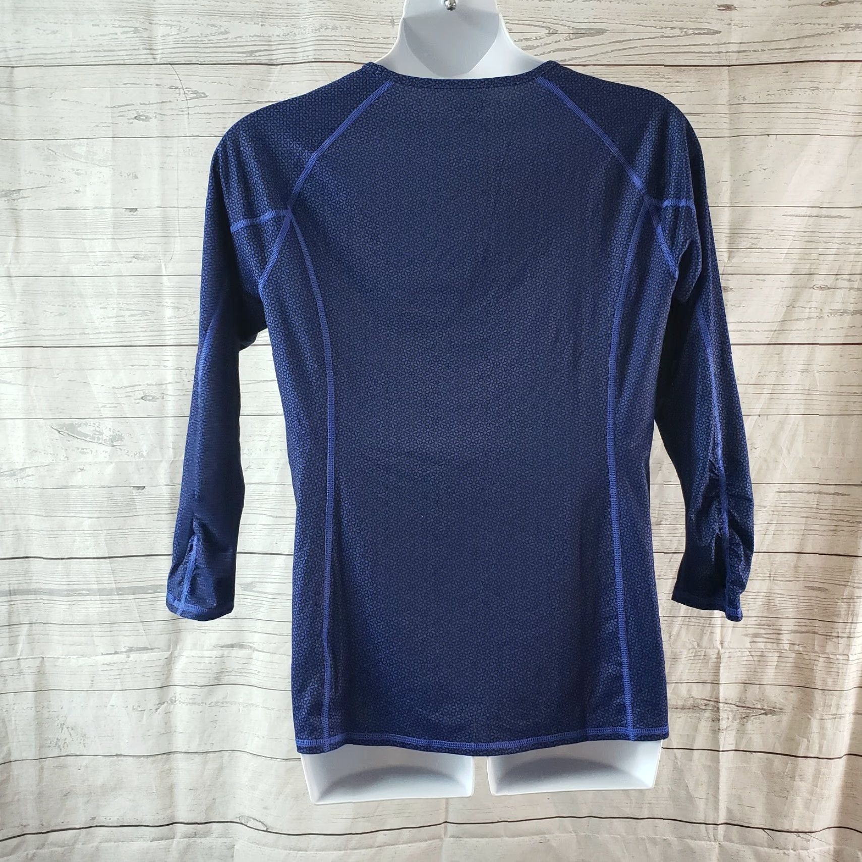 Lands' End Lands End Sport Womens Top 1X Blue Black Ruched Shirt Pullover Activewear Casual Size XL / US 12-14 / IT 48-50 - 4 Thumbnail