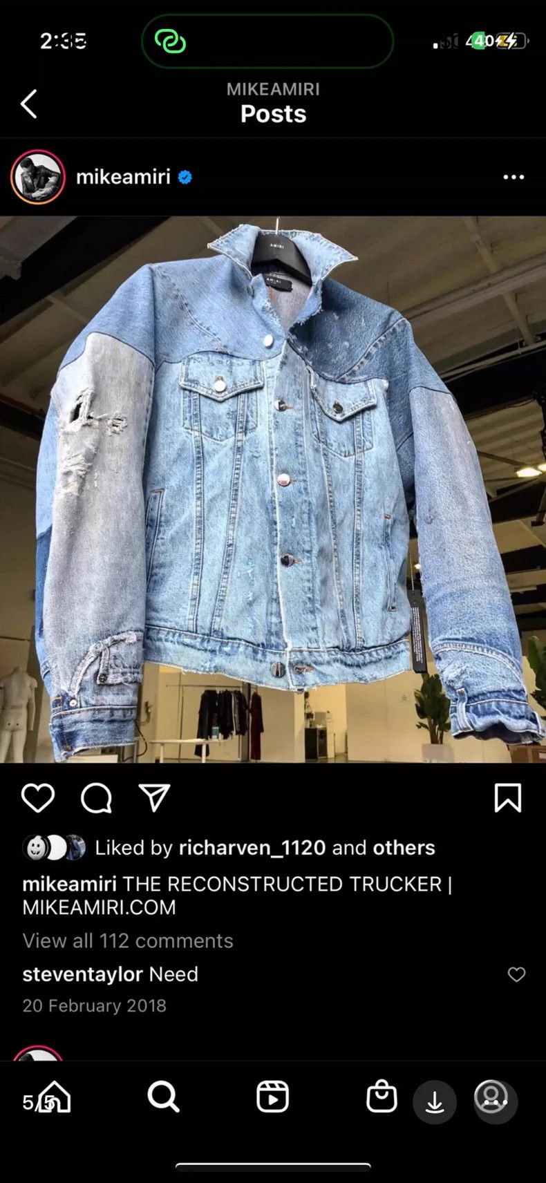 Amiri Amiri 18SS Reconstructed Trucker Size US S / EU 44-46 / 1 - 8 Thumbnail