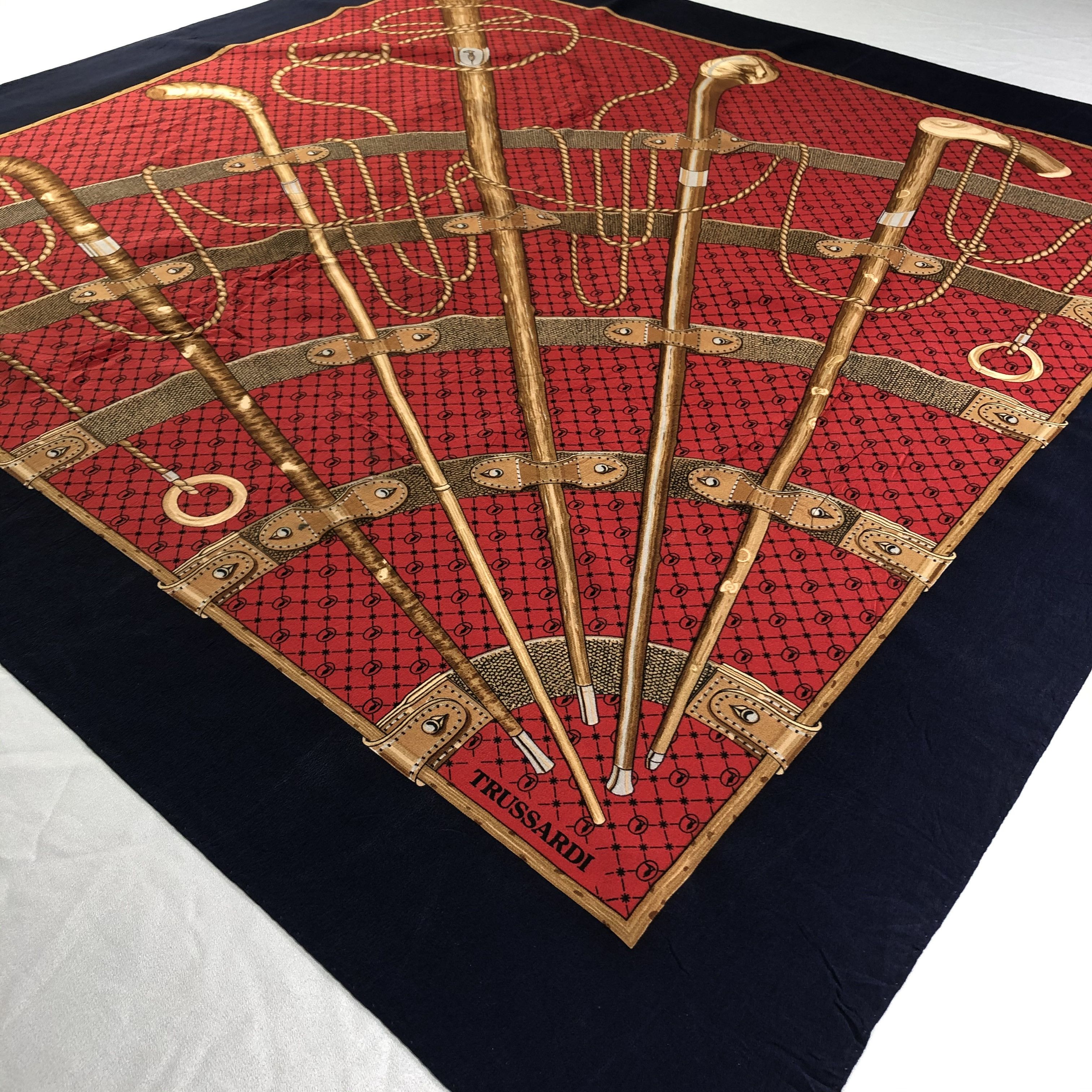 Trussardi × Vintage Vintage Trussardi Silk Scarf Size ONE SIZE - 4 Thumbnail