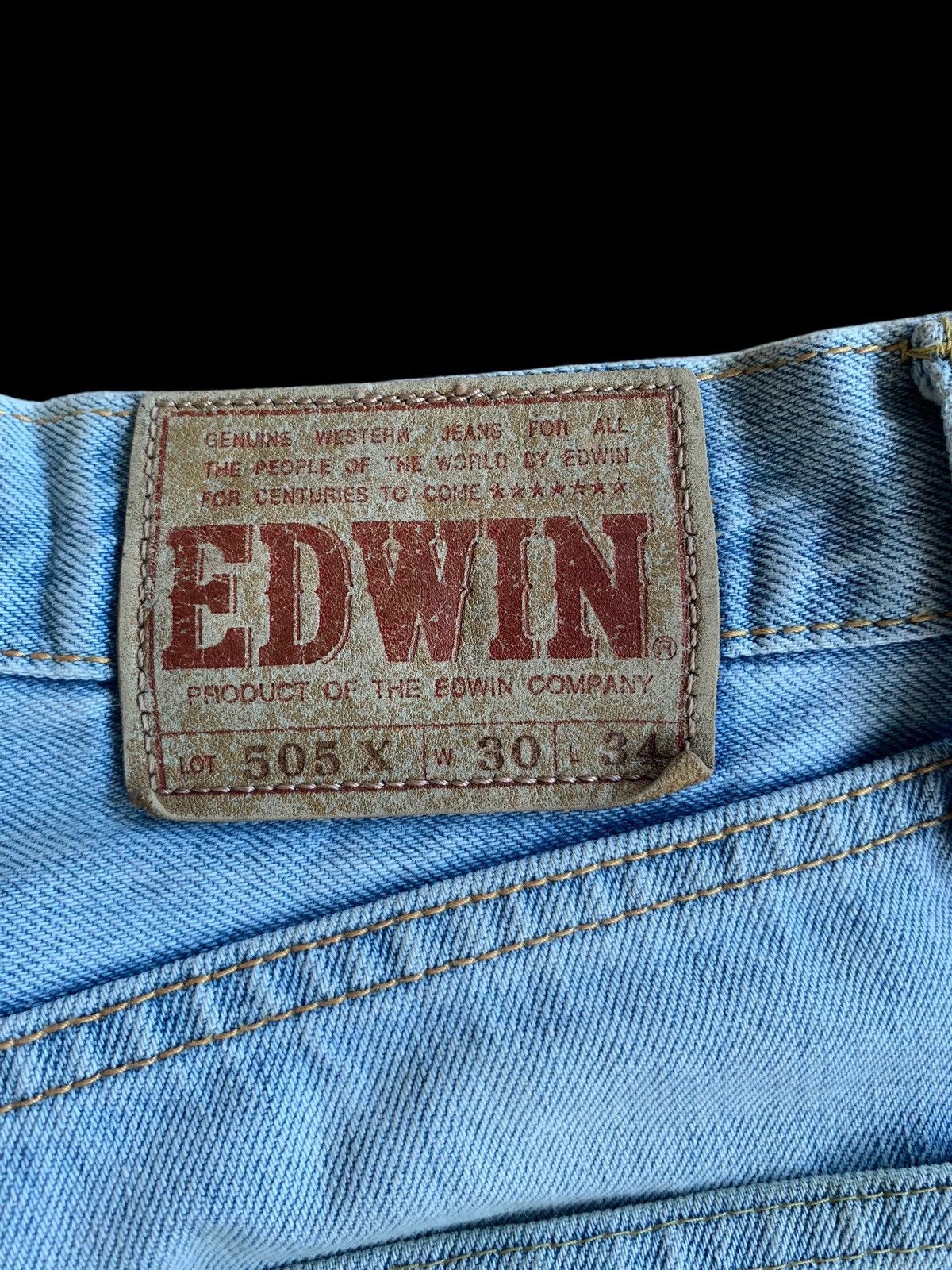 Edwin × If Six Was Nine × Jean VINTAGE EDWIN 505X SELVEDGE FADED DISTRESSED DENIM Size US 30 / EU 46 - 11 Thumbnail