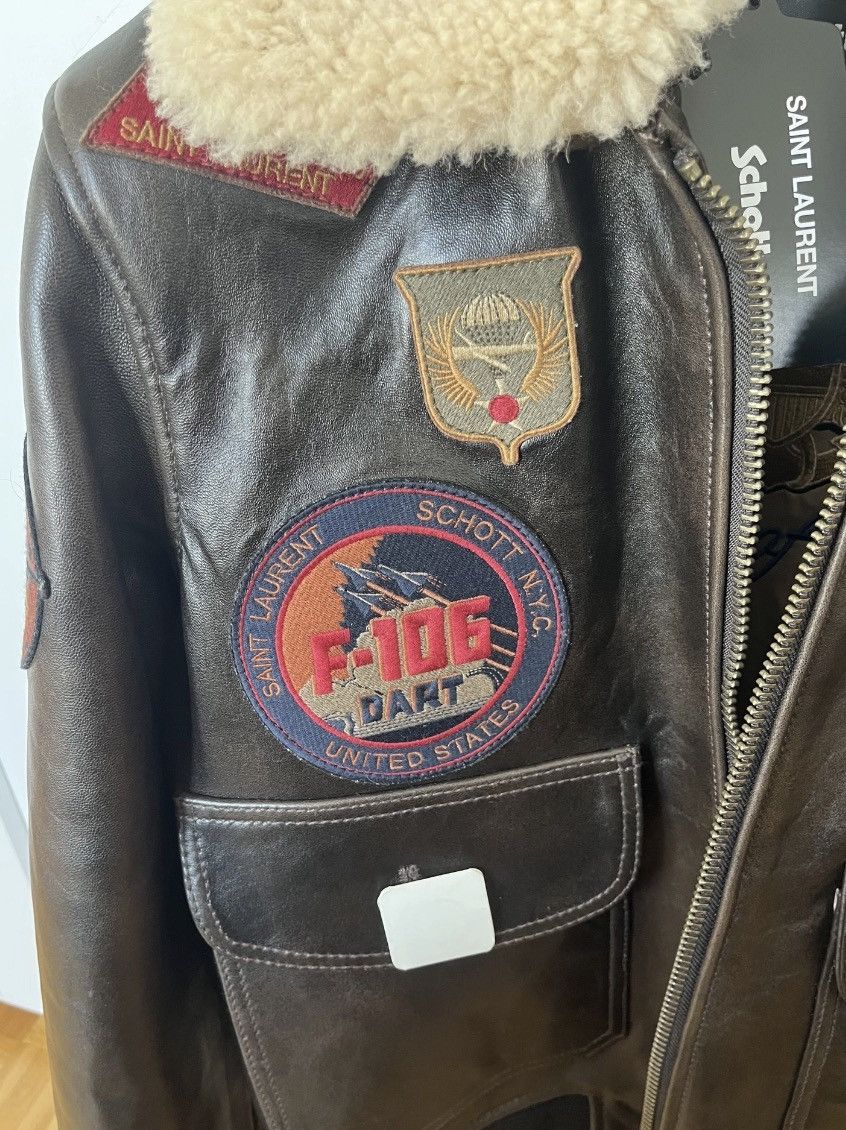 Saint Laurent Paris Saint laurentXSchott NYC patch shearling leather jacket sz M Size US M / EU 48-50 / 2 - 9 Thumbnail
