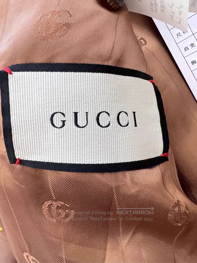 Gucci Gucci Brown colour stripe workwear jacket Size US S / EU 44-46 / 1 - 5 Thumbnail
