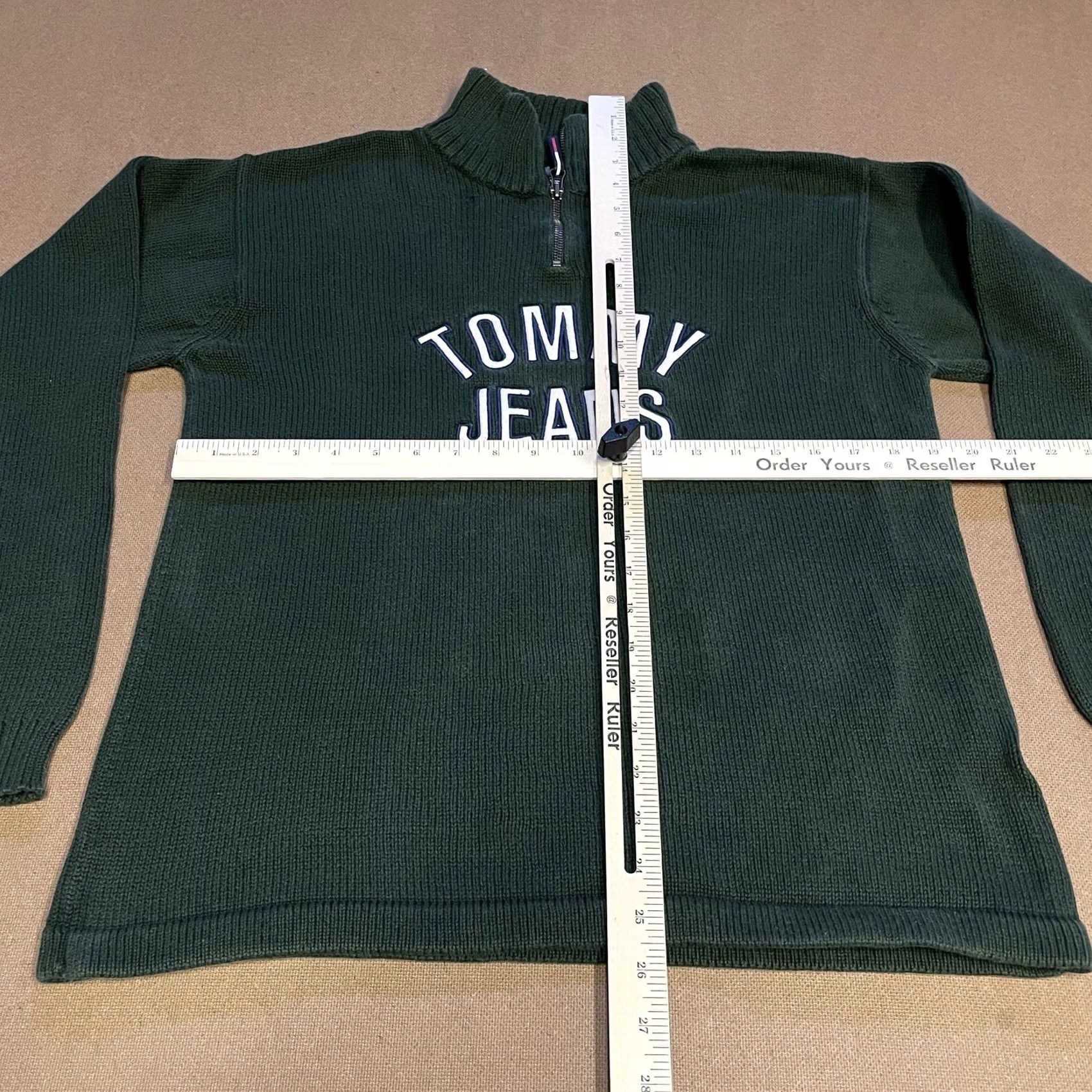 Tommy Hilfiger Tommy Hilfiger Sweater Mens XL Green Tommy Jeans Half Zip Pullover Retro Knit Size US XL / EU 56 / 4 - 6 Thumbnail