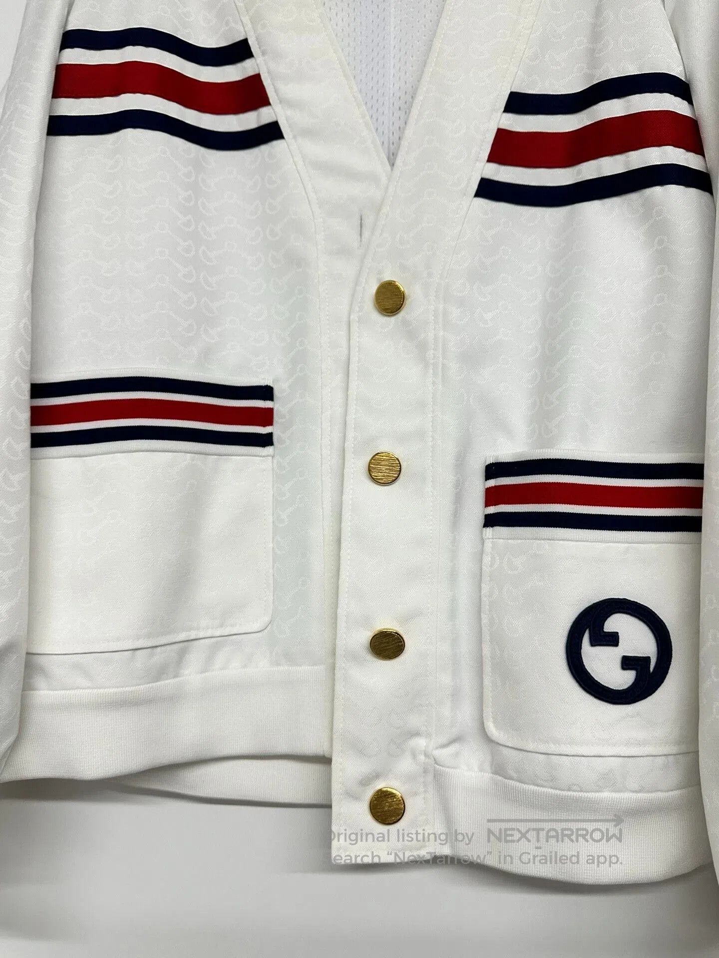 Gucci Gucci White Striped Button Jacket. Size US S / EU 44-46 / 1 - 7 Thumbnail