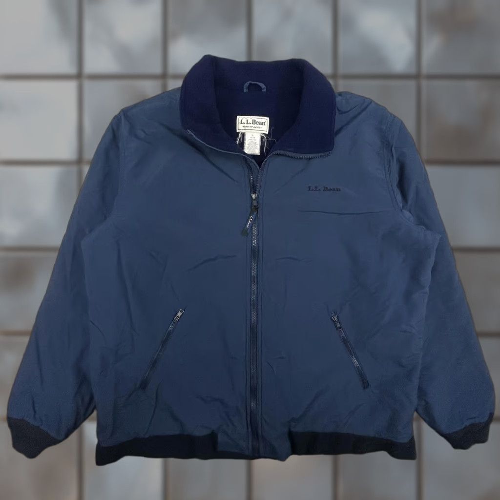 Vintage VINTAGE L.L. Bean Warm-Up Jacket Mens XLT Blue Nylon Fleece Lined Bomber 90s Size US XL / EU 56 / 4 - 1 Thumbnail
