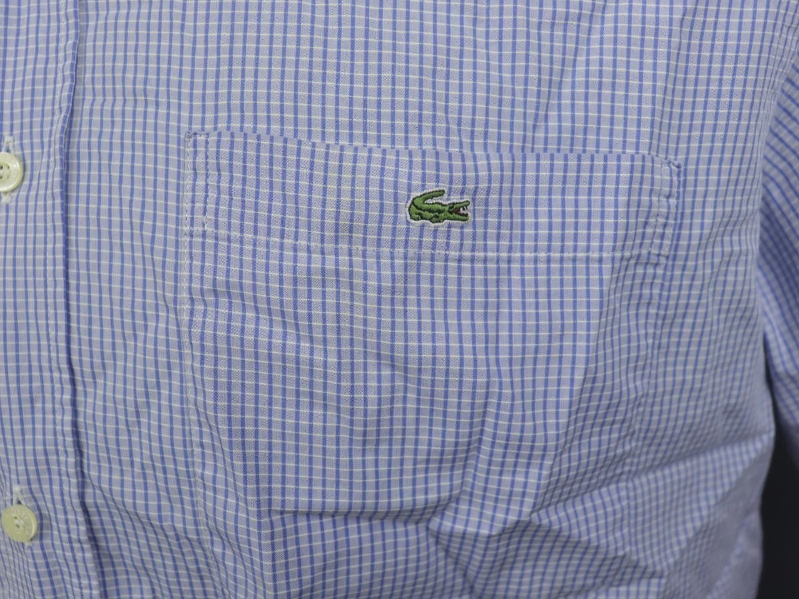 Lacoste Lacoste Blue Plaid 100% Cotton Collared Shirt Size 39 Size US M / EU 48-50 / 2 - 6 Thumbnail