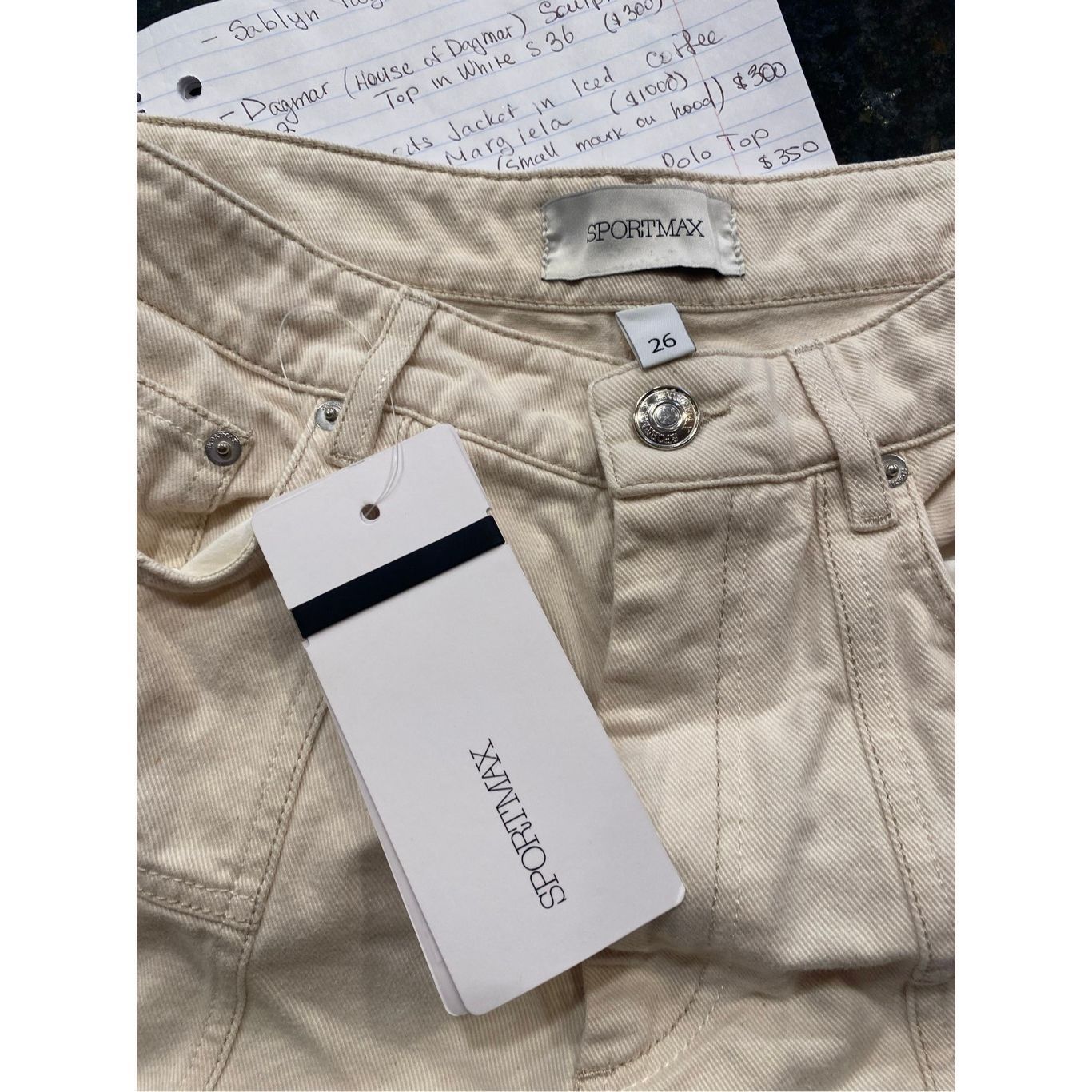 Sportmax SPORTMAX Etuania Trouser in Ivory Size 26 NWT Size 26" / US 2 / IT 38 - 11 Thumbnail