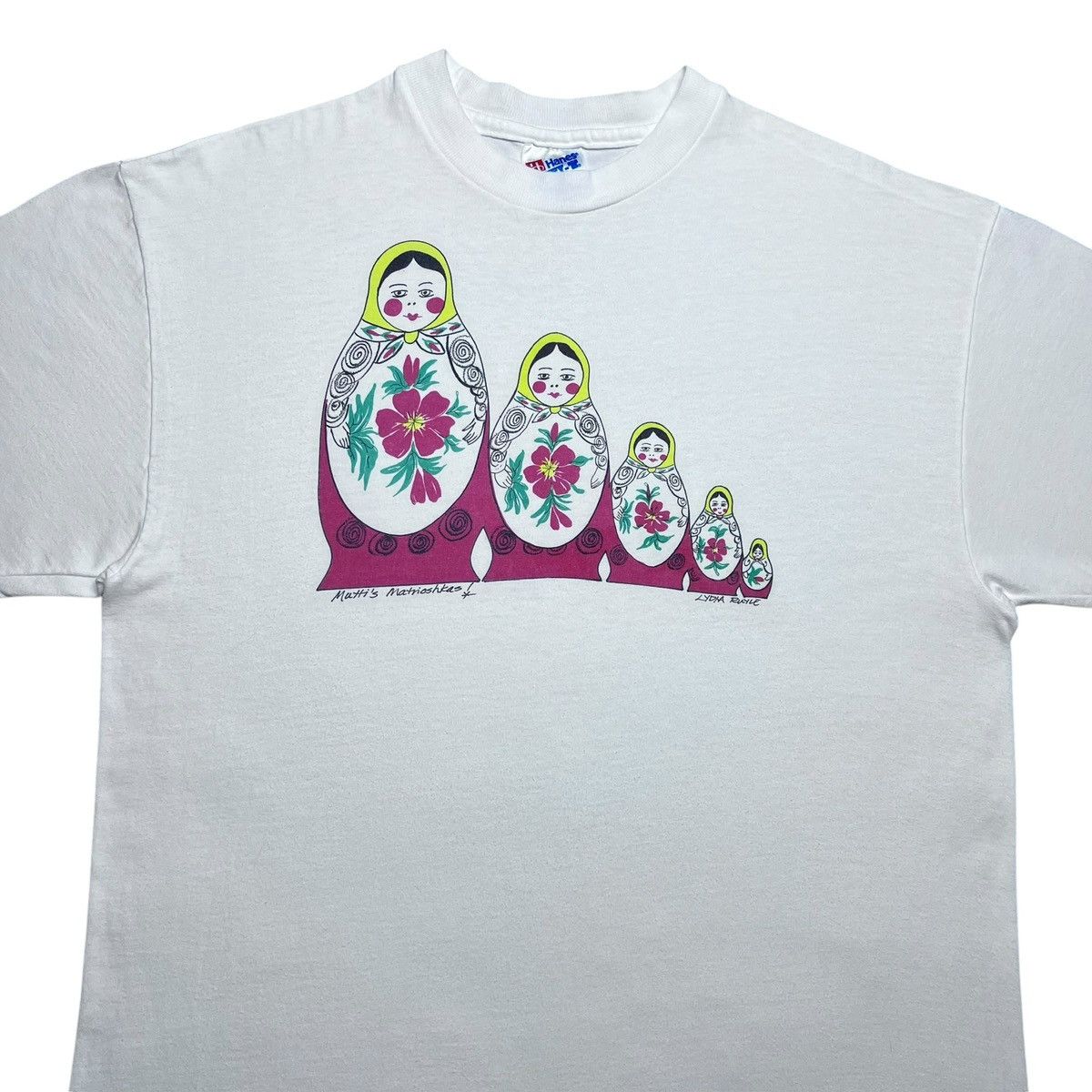 Other Vintage 1990s Matryoshka Doll Lydia Ruyle Art Graphic TShirt Size US L / EU 52-54 / 3 - 4 Thumbnail