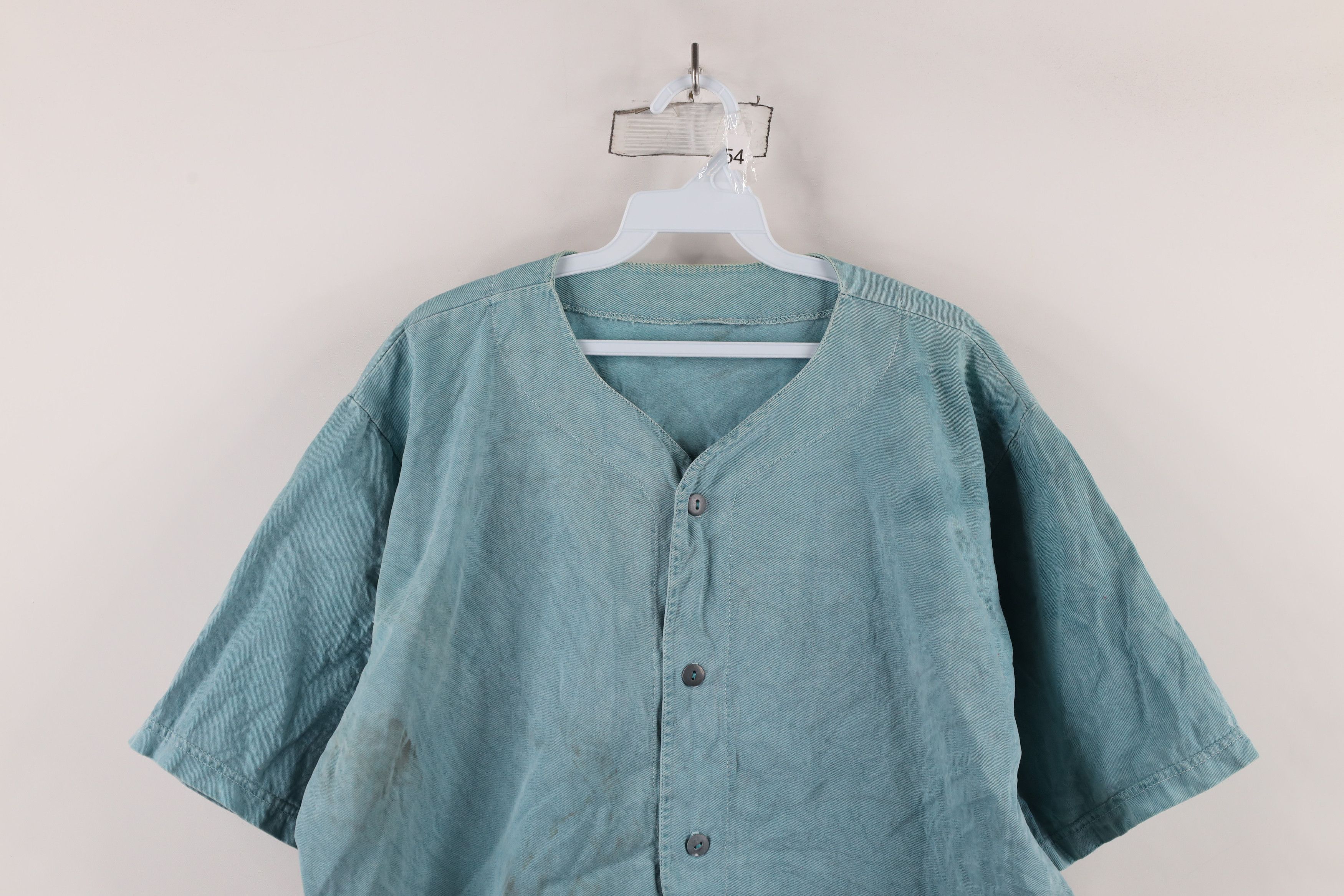 Vintage Vintage 50s 60s Streetwear Blank Rayon Baseball Jersey Teal Size US XL / EU 56 / 4 - 2 Thumbnail