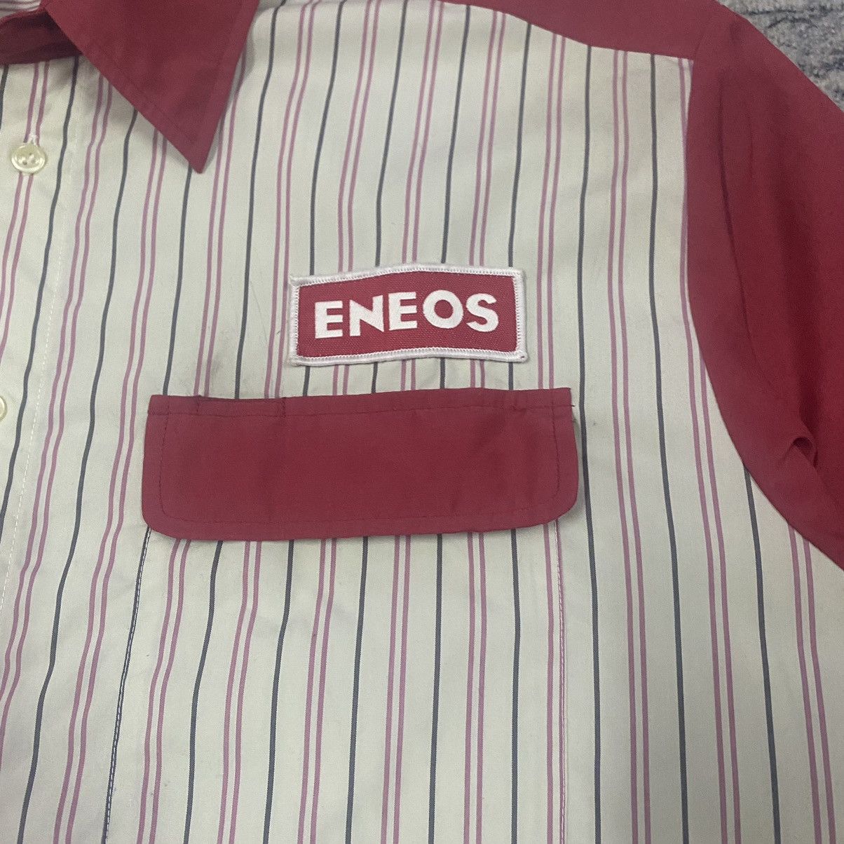 Japanese Brand × Vintage Gcw23🔥Vintage Eneos Racing Stripes Button Up Worker Size US XL / EU 56 / 4 - 5 Thumbnail