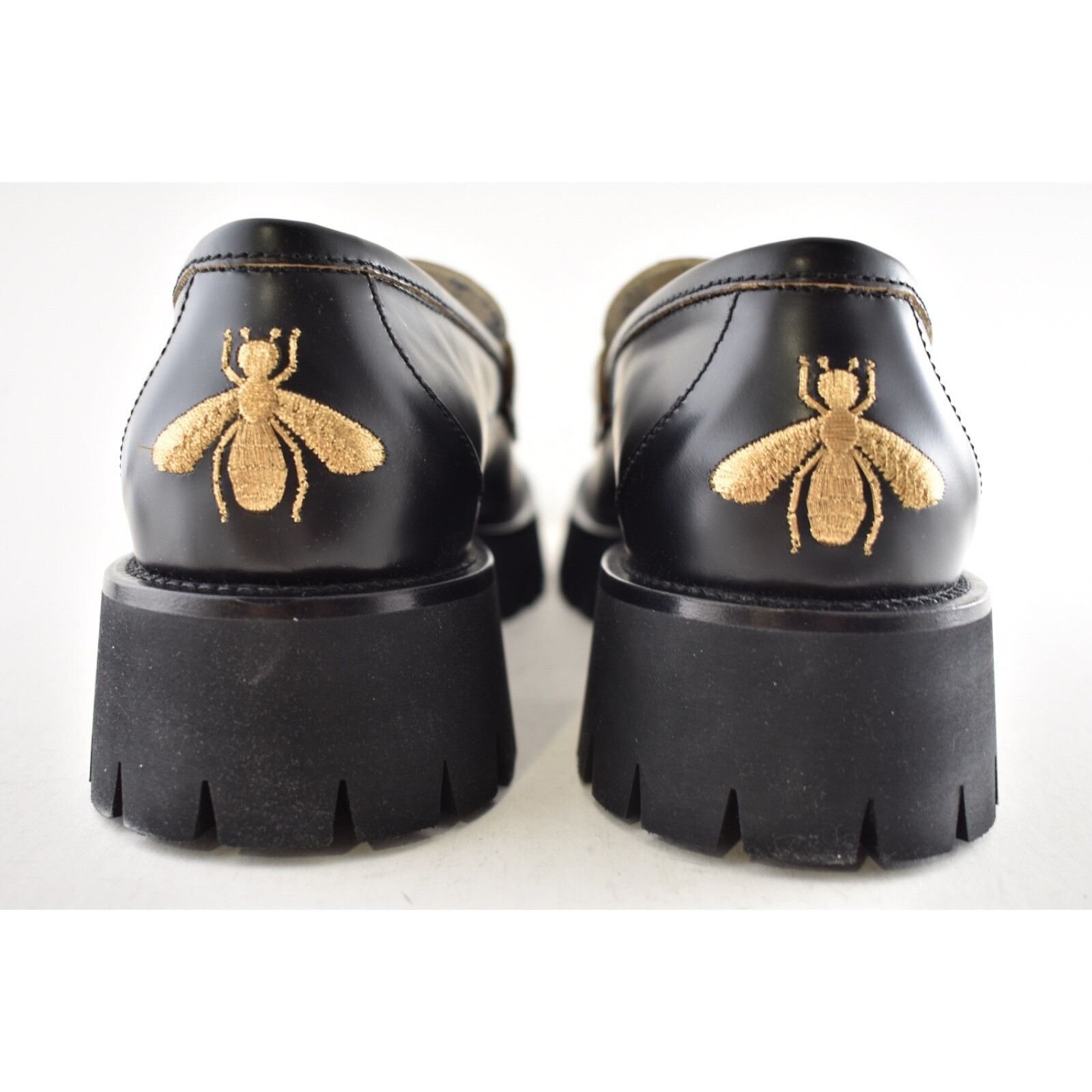 Gucci Gucci Cordovan Black Leather Horsebit Lug Sole Flat Platform Size US 12 / IT 42 - 15 Thumbnail