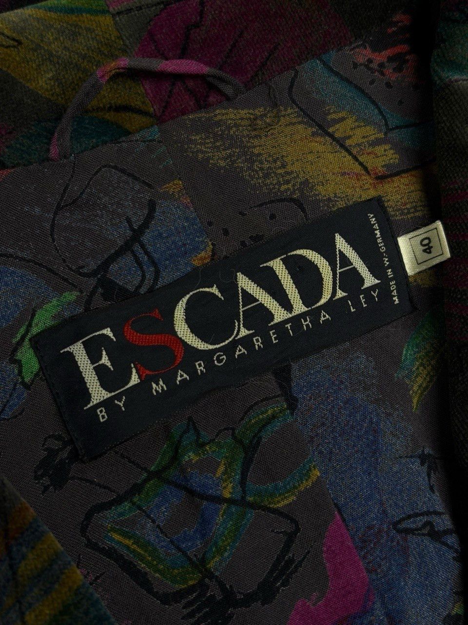 Escada Escada By Margaretha Ley 2-Breasted Abstract AOP Velour Coat Size M / US 6-8 / IT 42-44 - 17 Thumbnail
