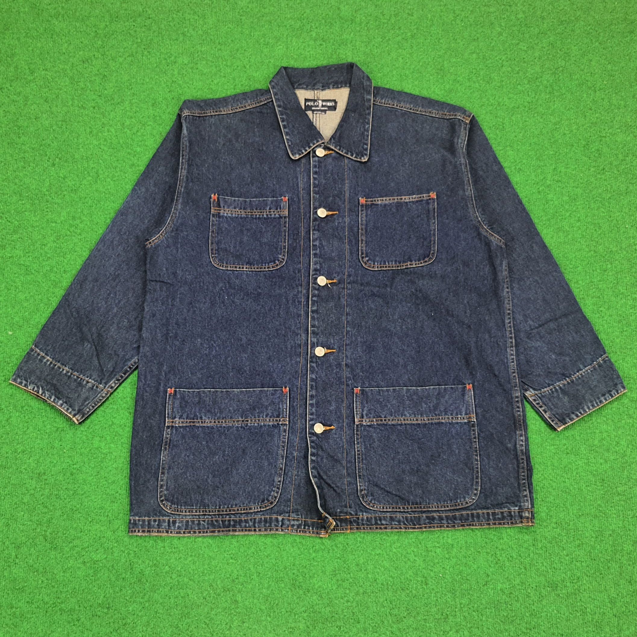 Vintage Vintage Polo Works Denim Jeans Jacket Size US L / EU 52-54 / 3 - 1 Thumbnail