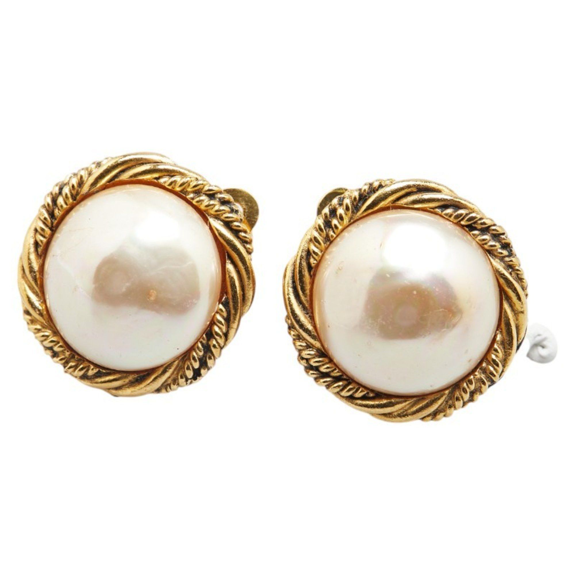 Chanel CHANEL Vintage Pearl Earrings, Gold Plated, Women's Size ONE SIZE - 1 Thumbnail
