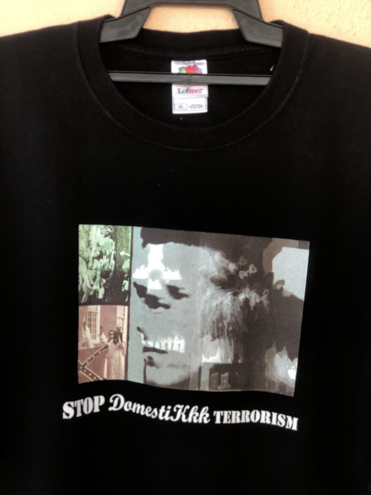 image of Vintage Stop Domestikkk Terrorism Tee in Black, Men's (Size 2XL)