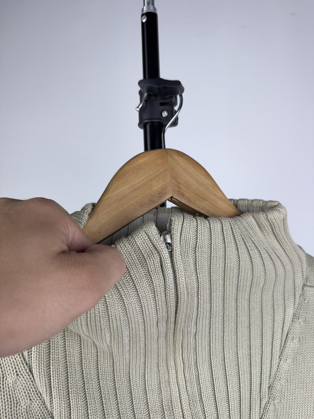 Adidas Vintage Adidas Ribbed Zip Neck Knit Sweater Beige Y2K Style Size US L / EU 52-54 / 3 - 5 Thumbnail