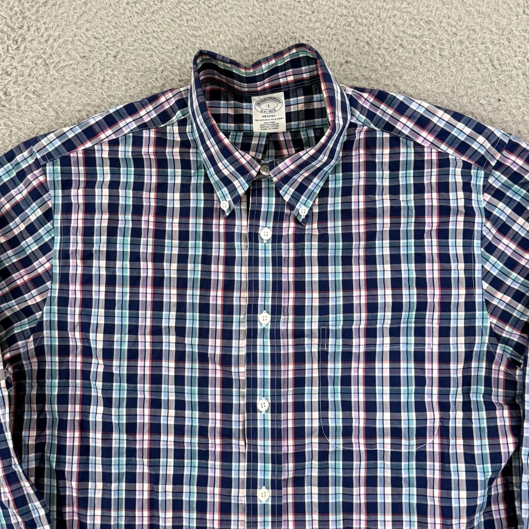 Brooks Brothers Brooks Brothers Regent Shirt Men L Plaid Button Long Sleeve Supima Cotton Preppy Size US L / EU 52-54 / 3 - 4 Thumbnail
