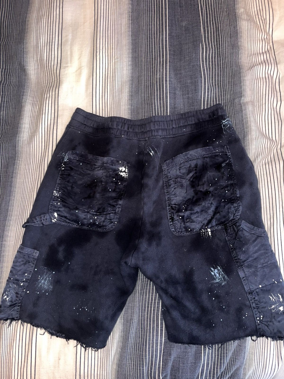 Lost Daze Lost Daze Paint-Splattered Cotton Drawstring Shorts – Large Size US 34 / EU 50 - 2 Thumbnail