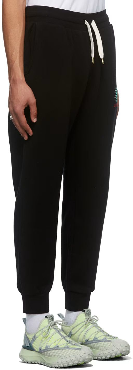 Black Embroidered Grand Prix Logo Sweatpants