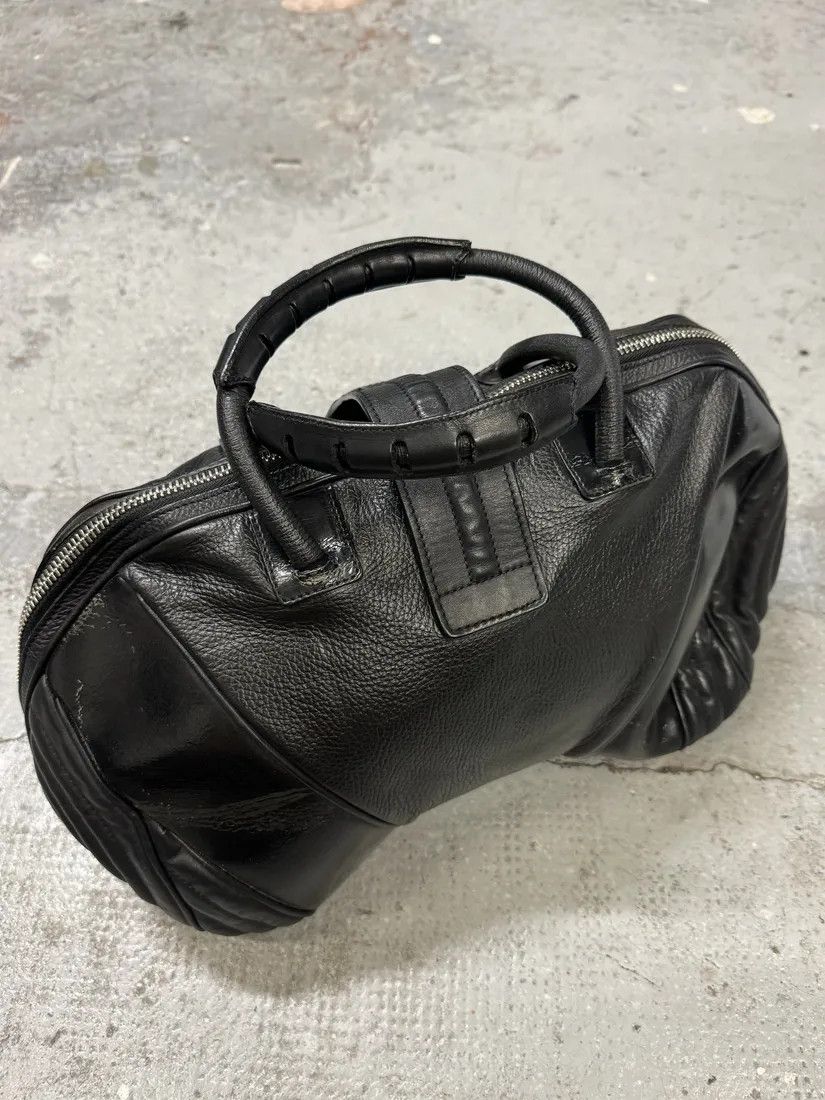 Jean Paul Gaultier × Vintage 2000s Jean Paul Gaultier Ballistic Black Reinforced Leather Handle Bag Size ONE SIZE - 11 Thumbnail