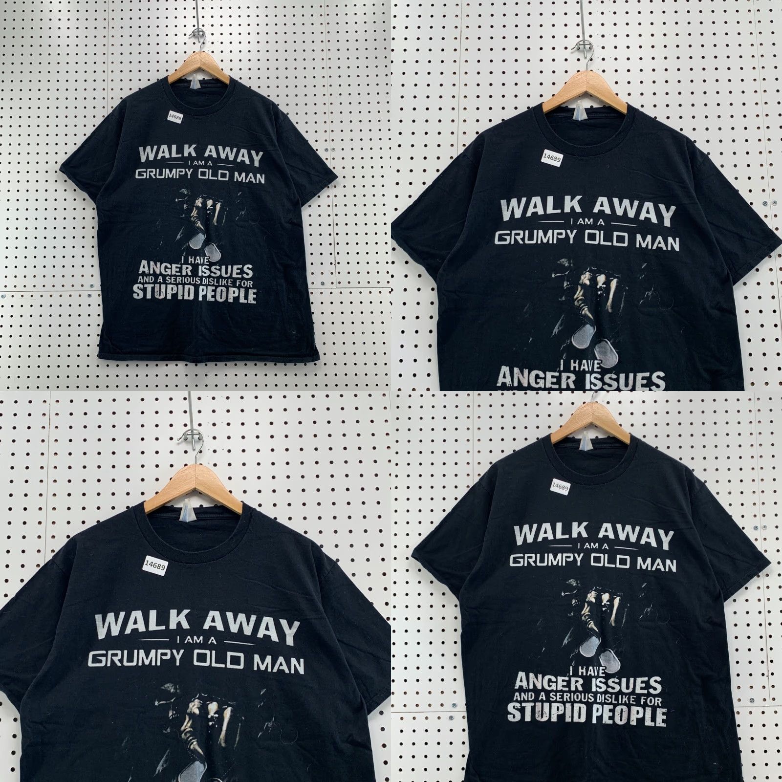 Port & Company VINTAGE Funny Grumpy Grandpa Shirt Mens XL Black Funny Quote Short Sleeve Size US XL / EU 56 / 4 - 8 Thumbnail